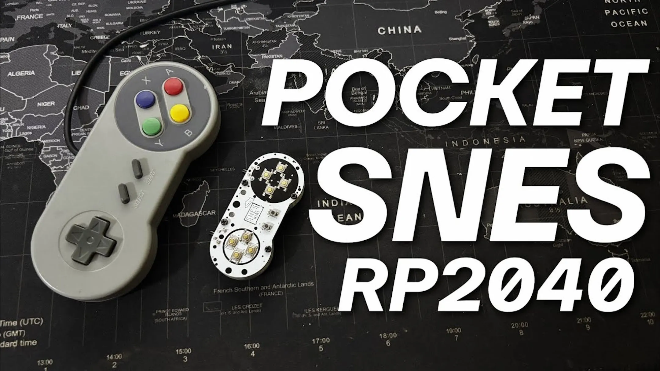 Ảnh chụp một dự án Raspberry Pi tích hợp phần cứng vào tay cầm giống SNES để chơi game retro