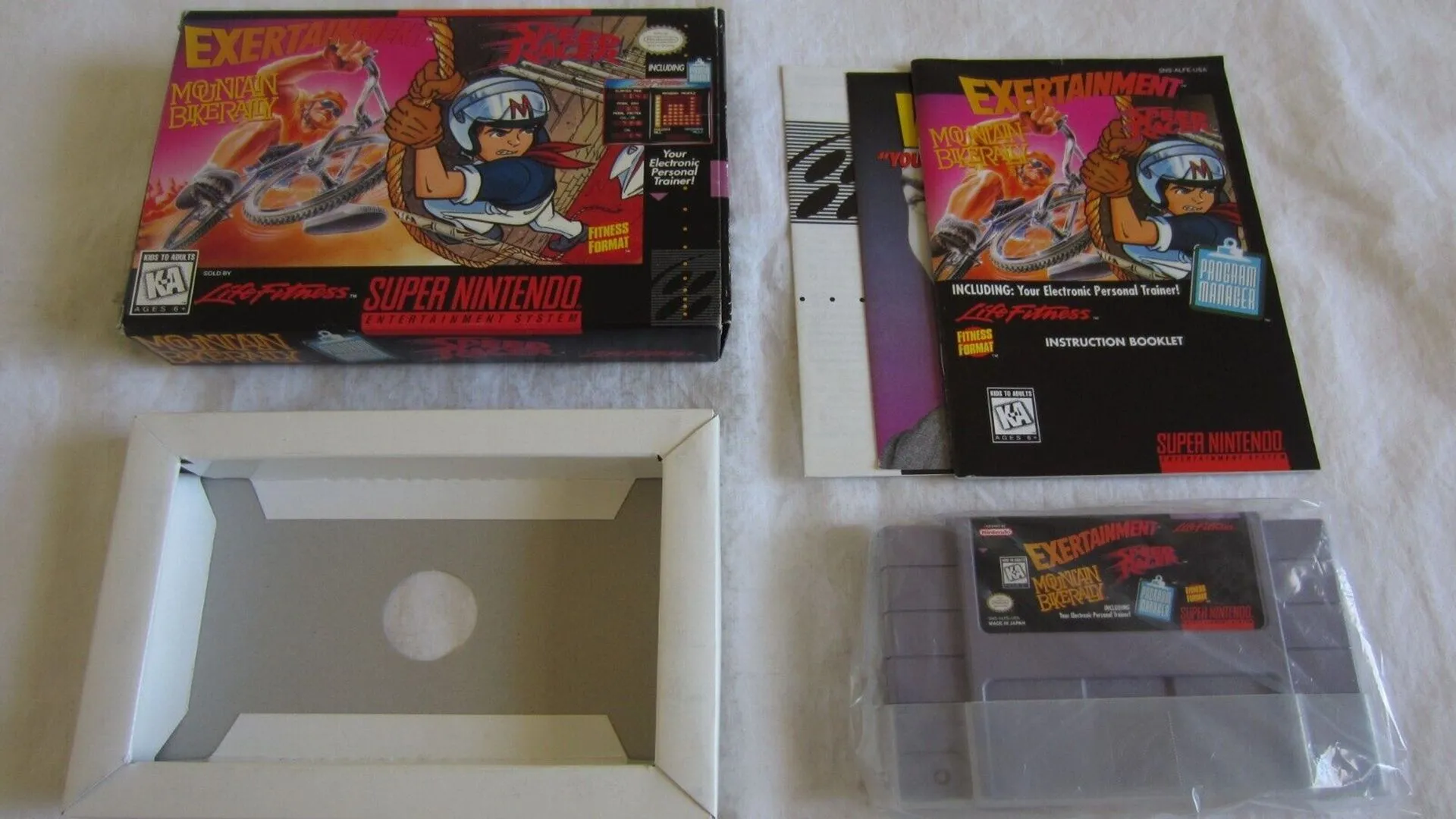Bao bì hiếm của bộ đôi game Exertainment Mountain Bike Rally và Speed Racer trên SNES