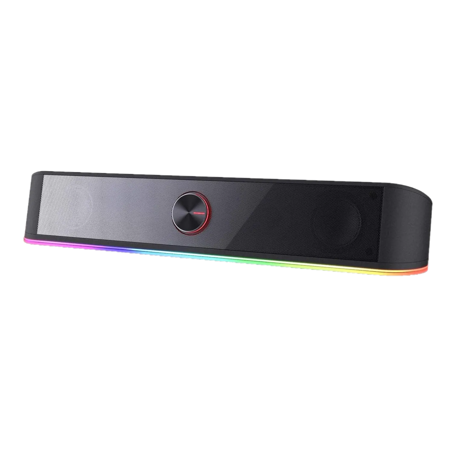 Cận cảnh loa soundbar Redragon GS560 màu đen với dải đèn RGB
