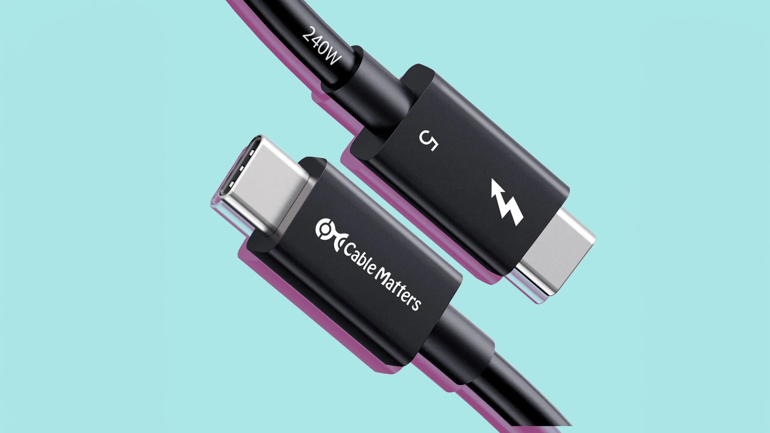Cáp Thunderbolt 5, biểu thị khả năng tương thích và tốc độ cao của chuẩn USB 4