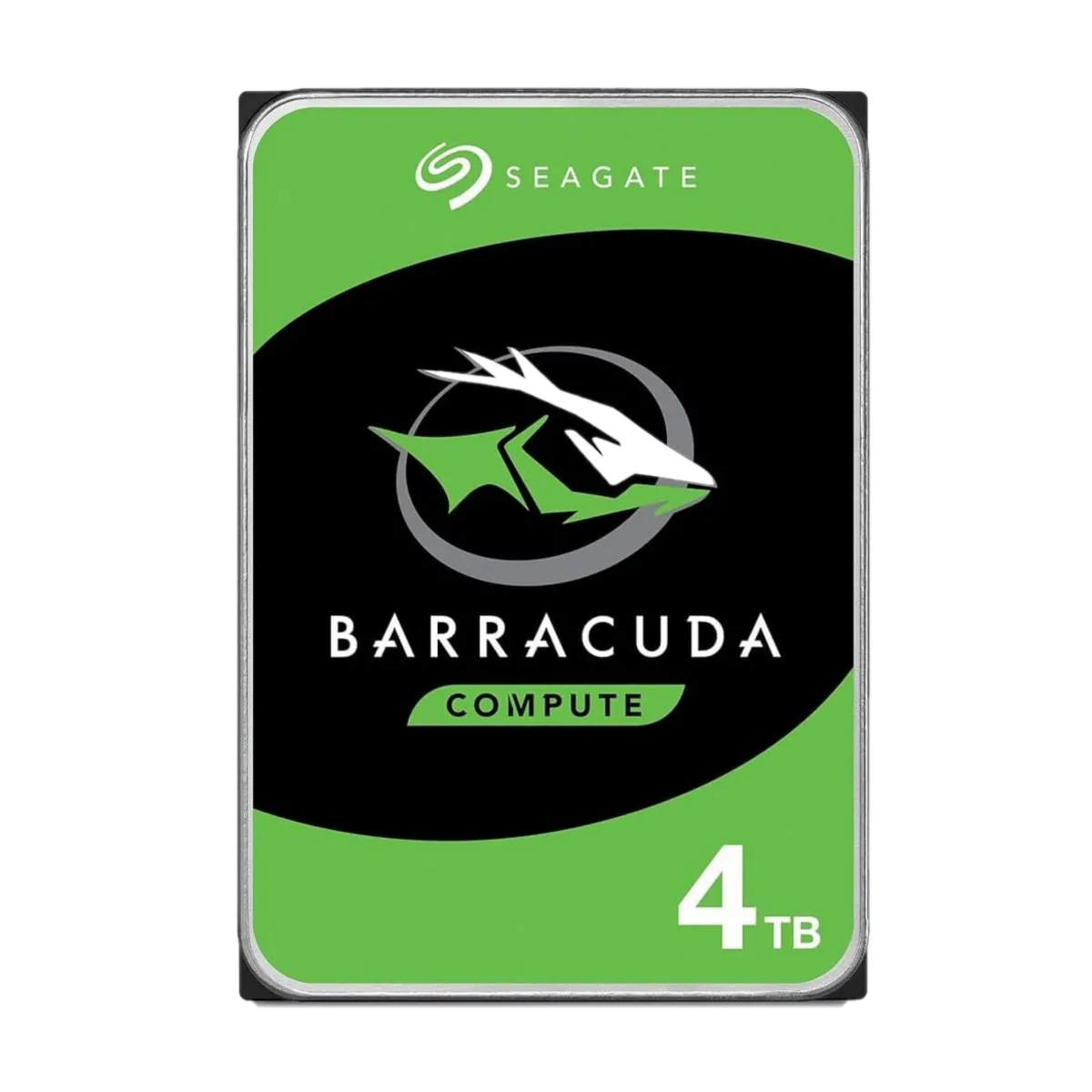 Hình ảnh render ổ cứng HDD Seagate BarraCuda 4TB màu trắng, phù hợp cho lưu trữ lạnh