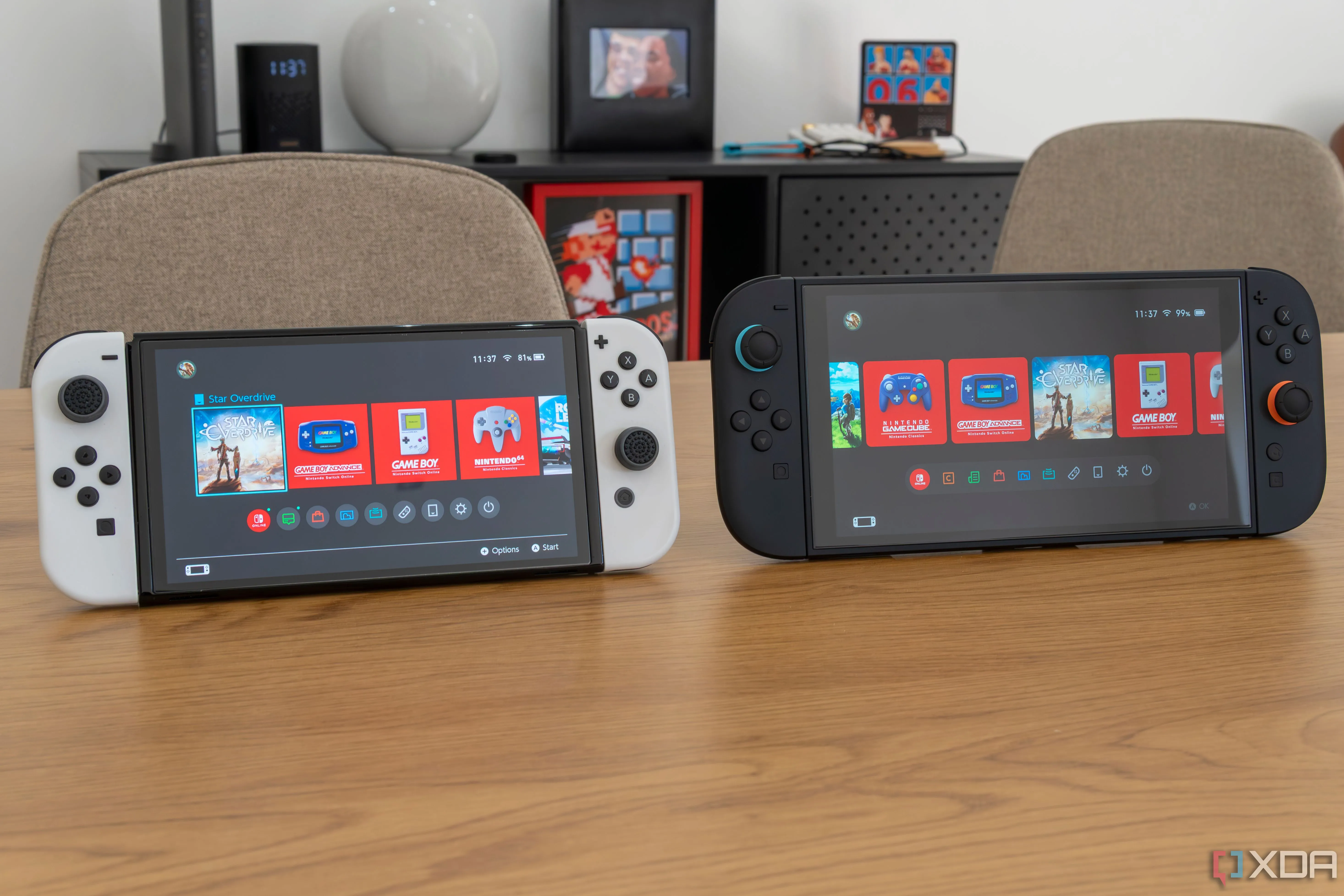 So sánh kích thước và giao diện giữa máy Nintendo Switch OLED và Nintendo Switch 2