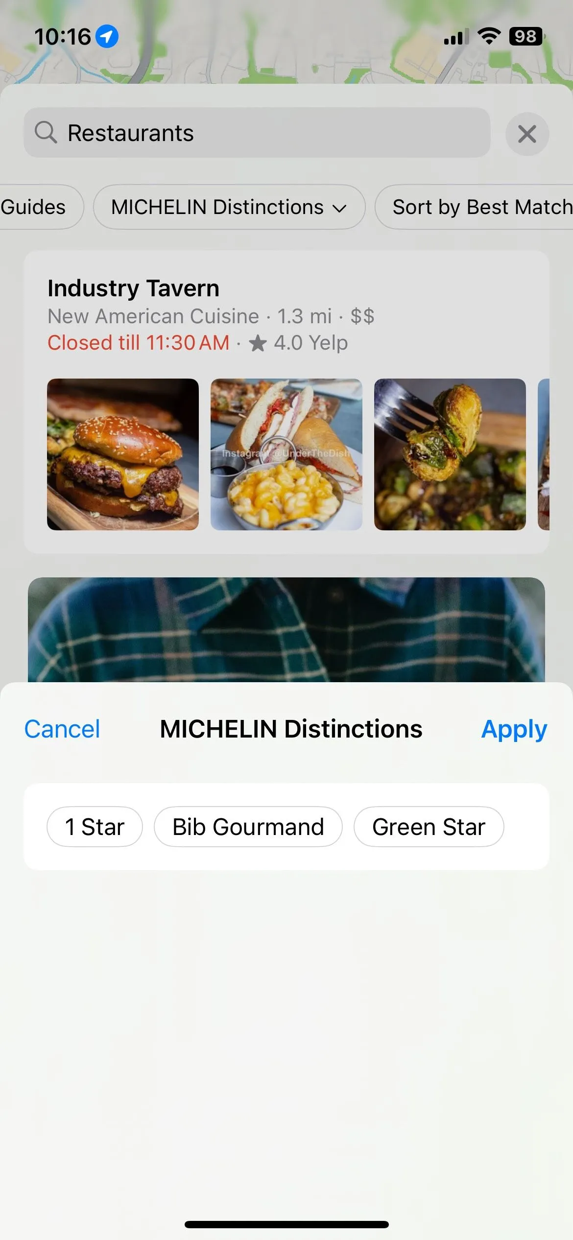 Các tùy chọn lọc Michelin Distinctions cho nhà hàng trên Apple Maps