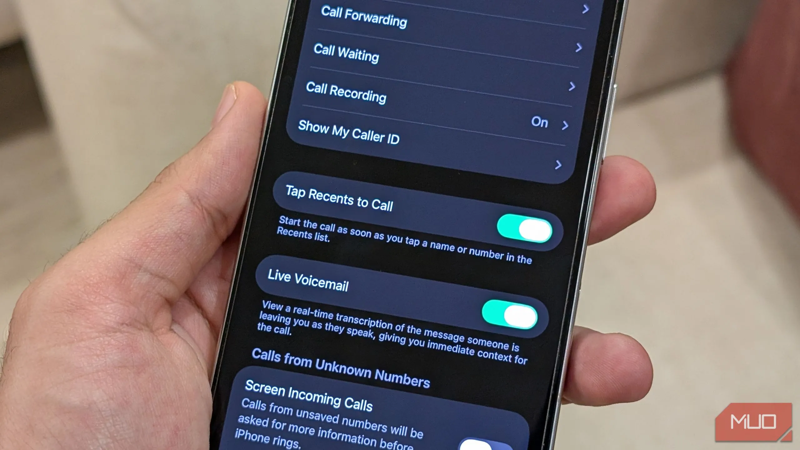 Cài đặt chạm vào cuộc gọi gần đây để gọi lại ngay trên iOS 26