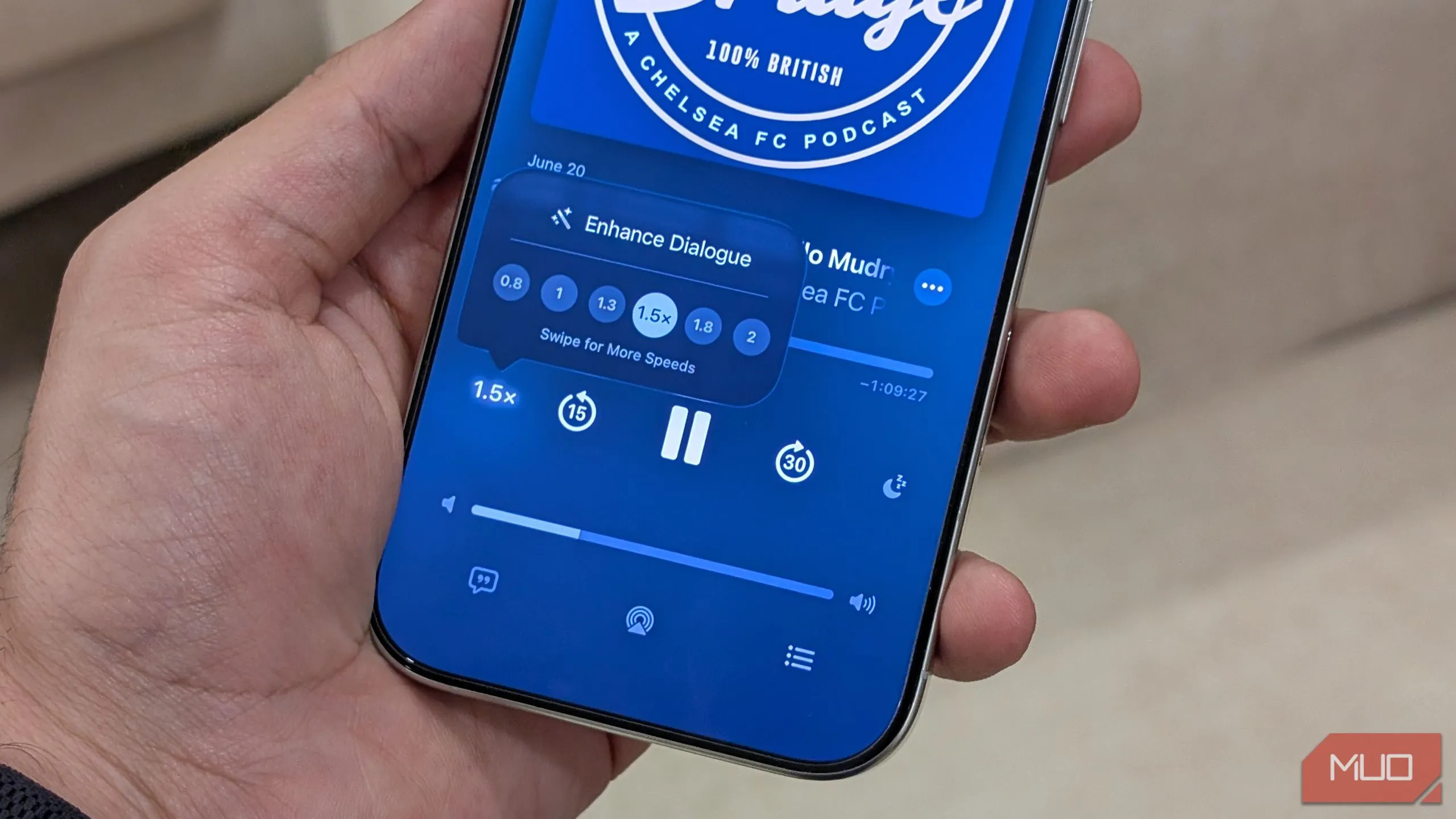 Cài đặt tốc độ phát lại podcast trên iOS 26