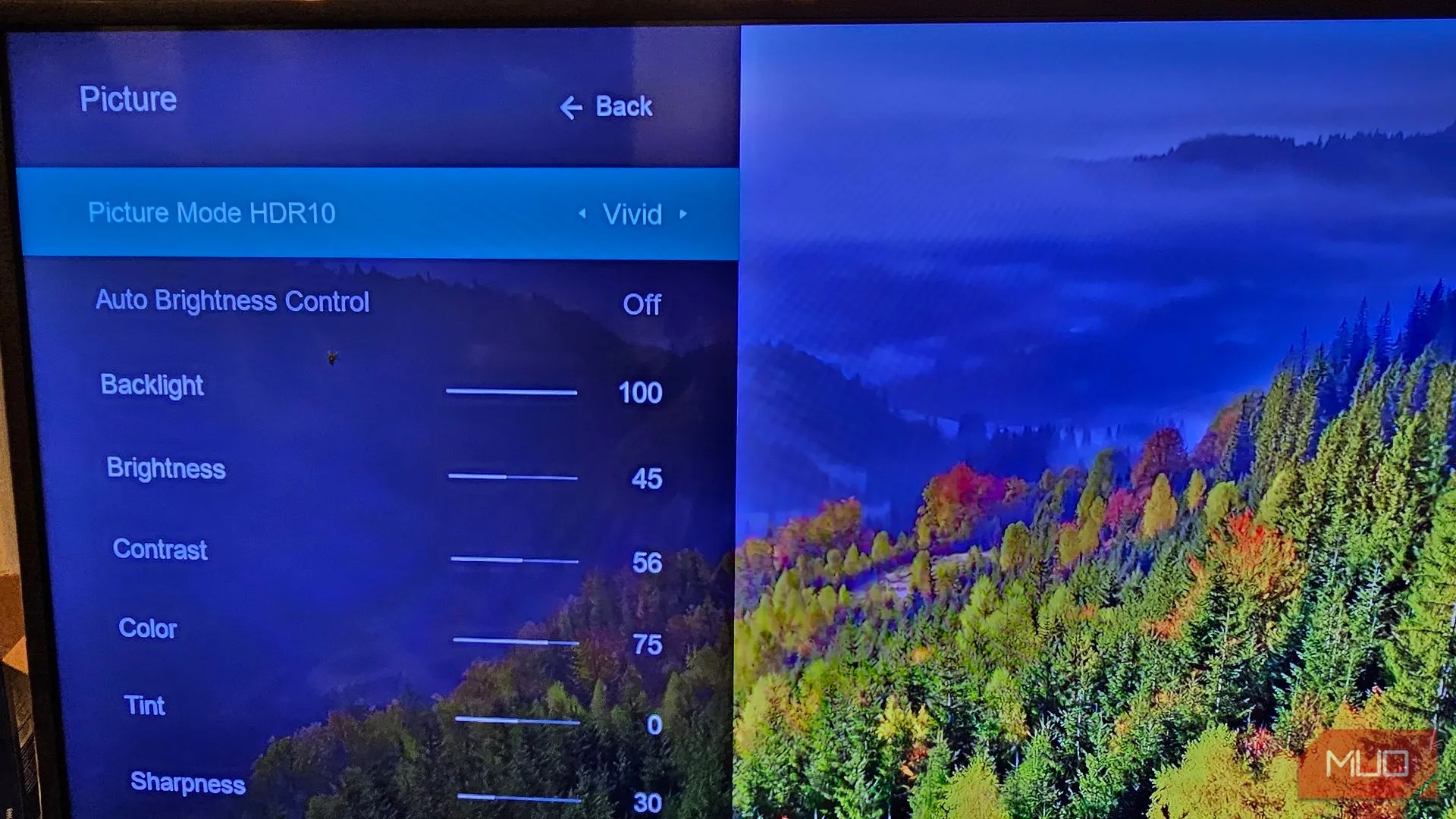 Điều chỉnh Chế độ hình ảnh từ HDR10 sang Vivid trong phần cài đặt Picture trên Smart TV Vizio để tối ưu màu sắc.