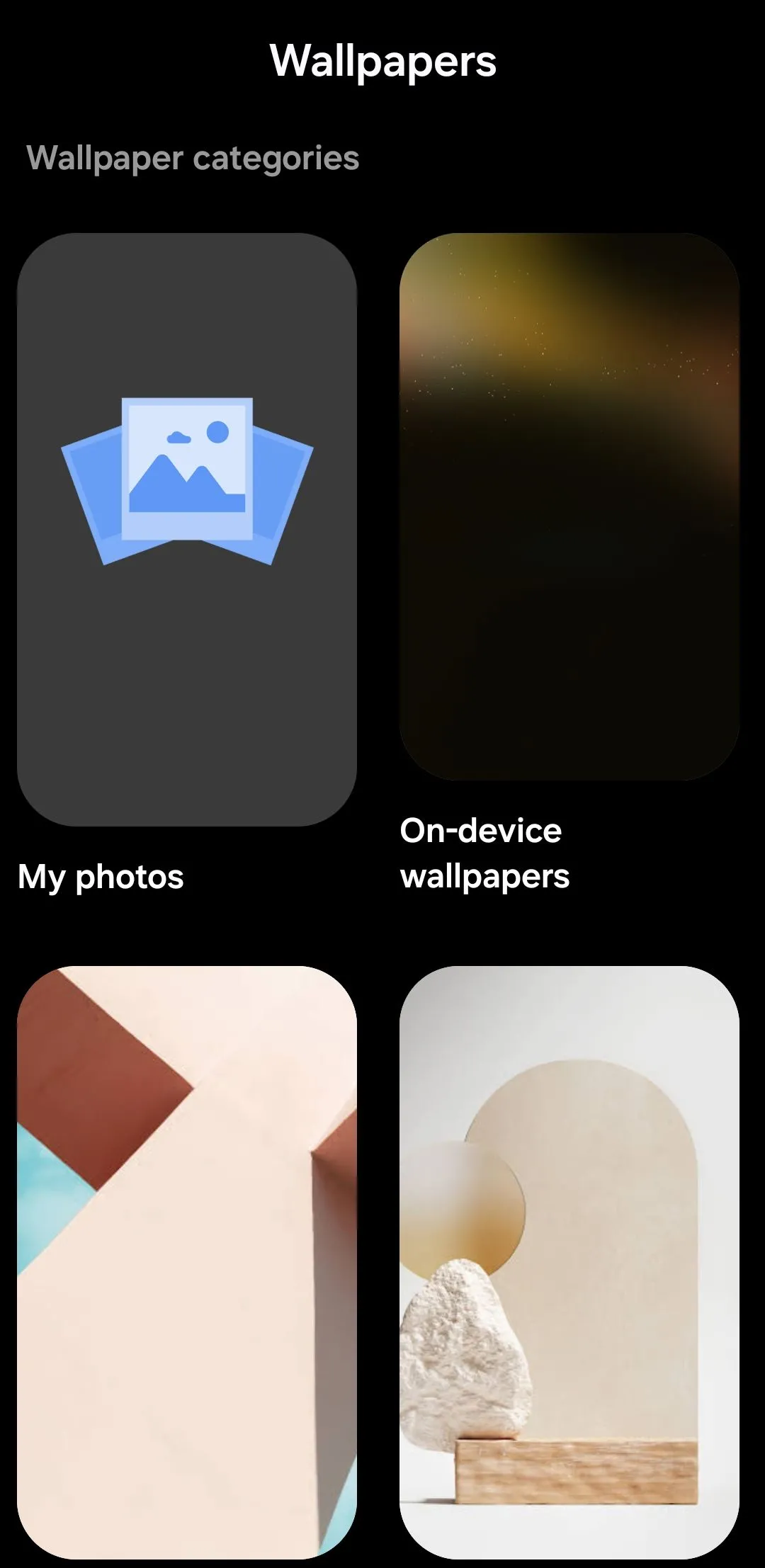 Google Wallpapers trên điện thoại Android