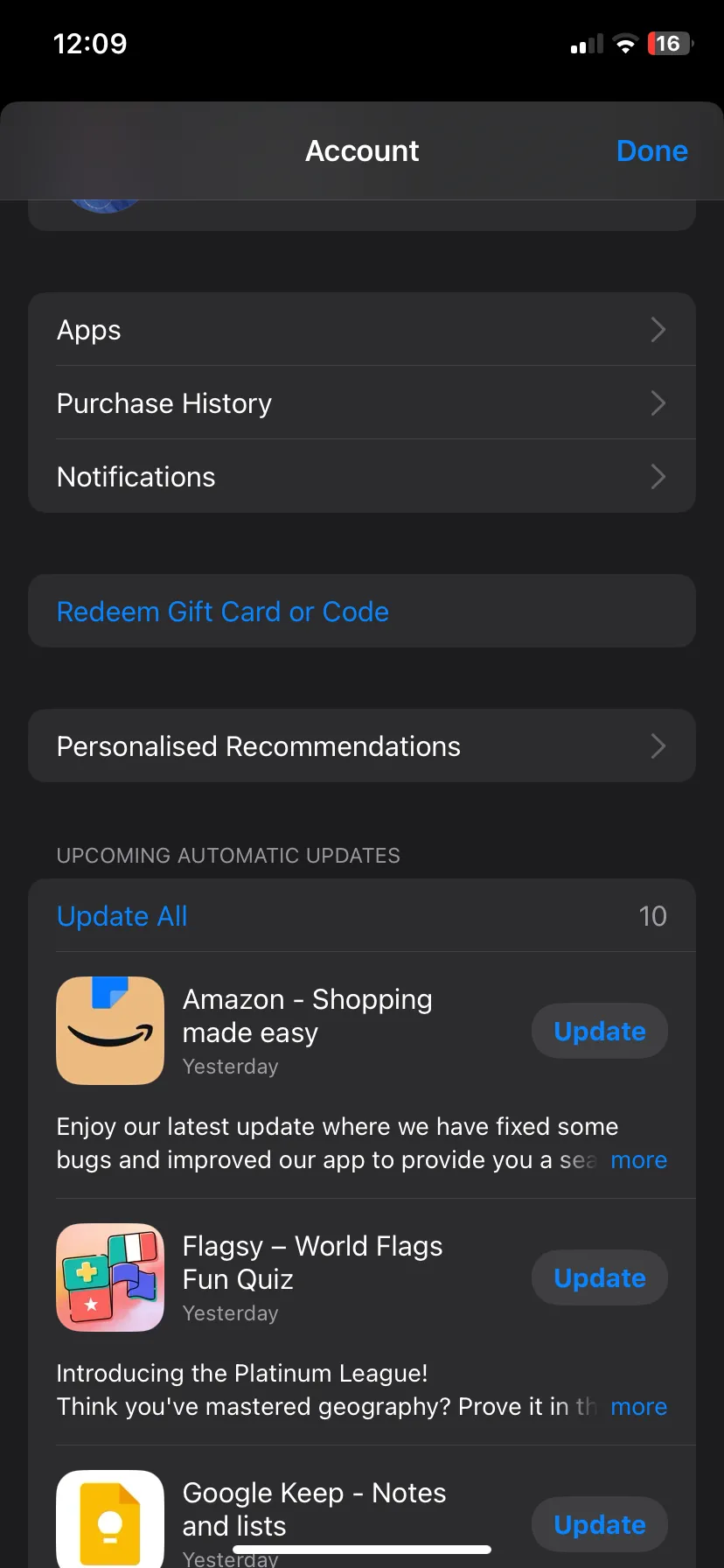 Kiểm tra cập nhật ứng dụng iPhone từ icon App Store