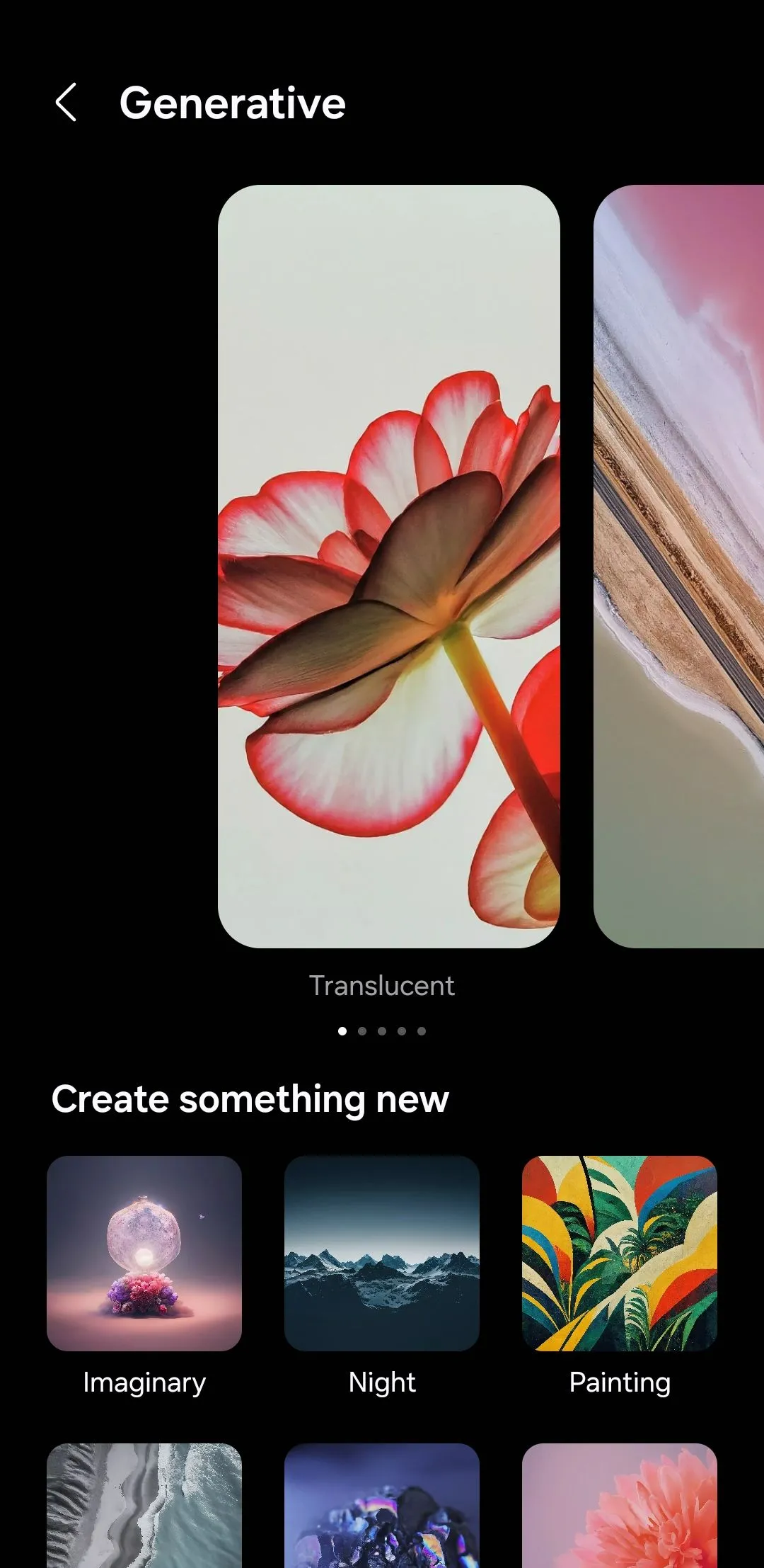 Menu hình nền tạo sinh (Generative Wallpapers) trên điện thoại Samsung Galaxy AI