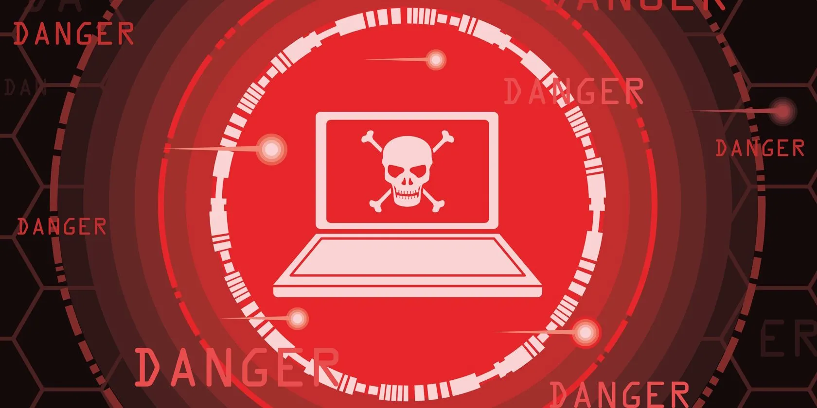 Minh họa phần mềm độc hại (malware) trên máy tính xách tay