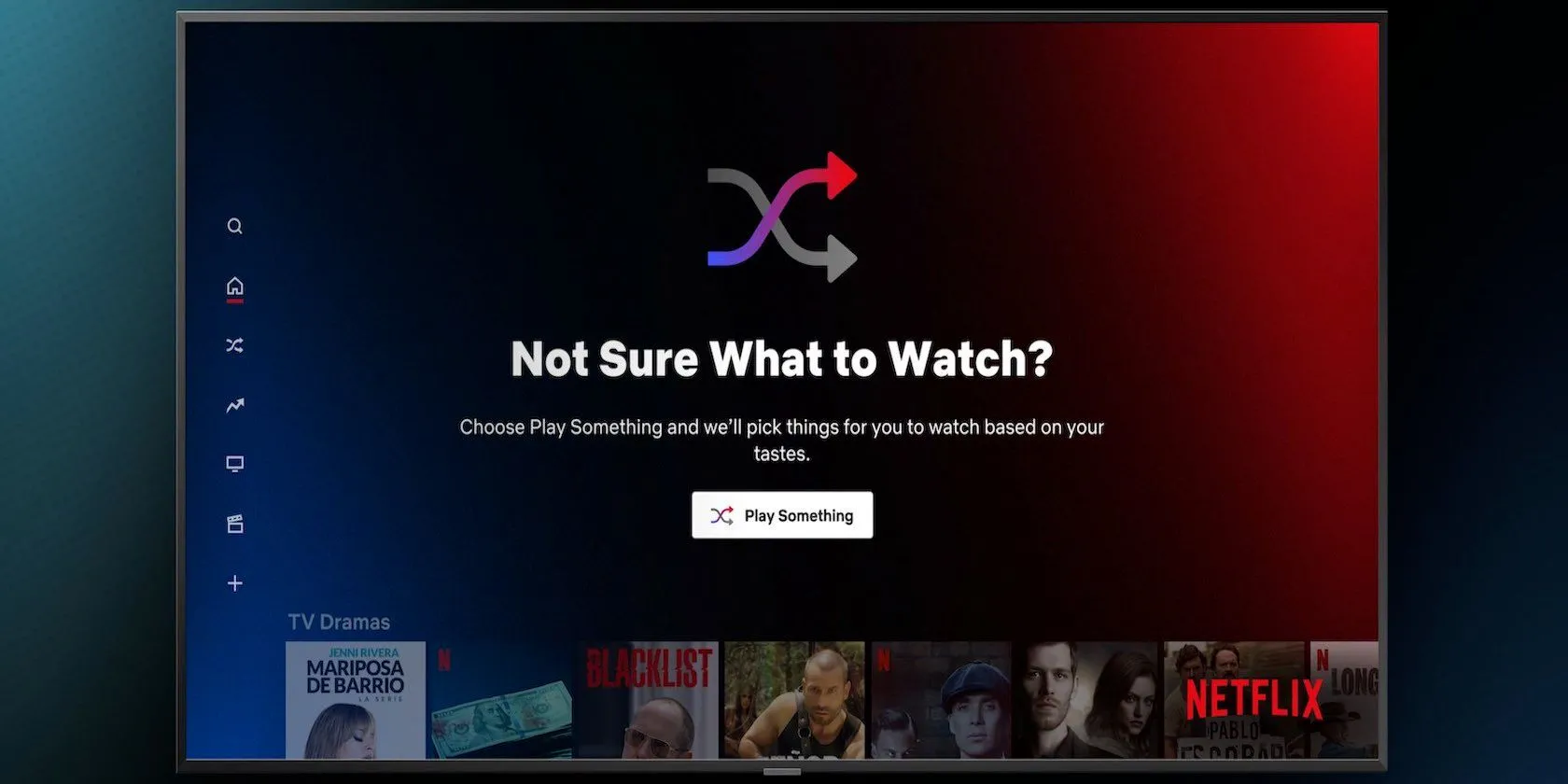 Nút &quot;Play Something&quot; (Phát ngẫu nhiên) trên giao diện Netflix