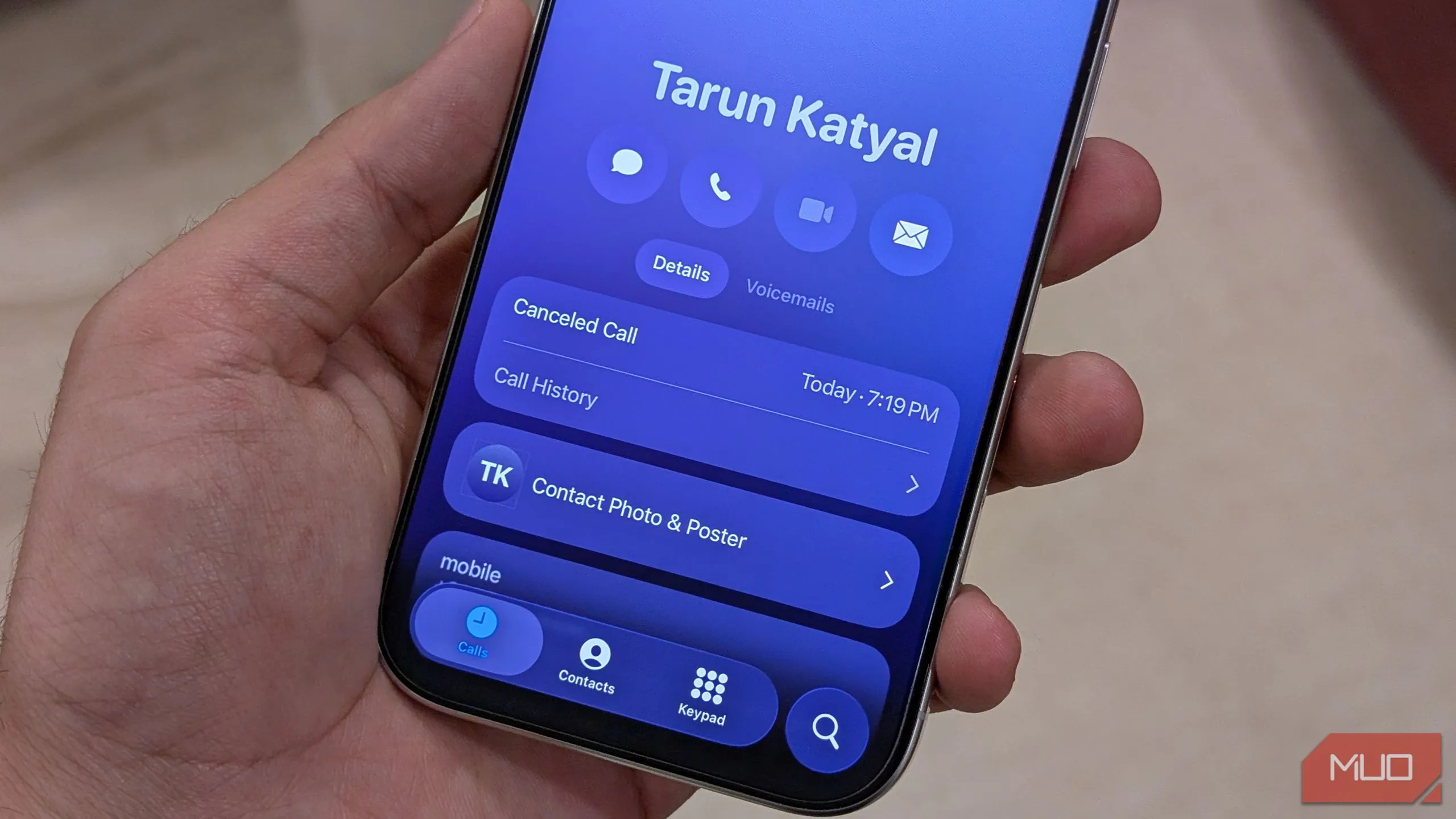Tính năng xem lịch sử cuộc gọi của một liên hệ cụ thể trên iOS 26