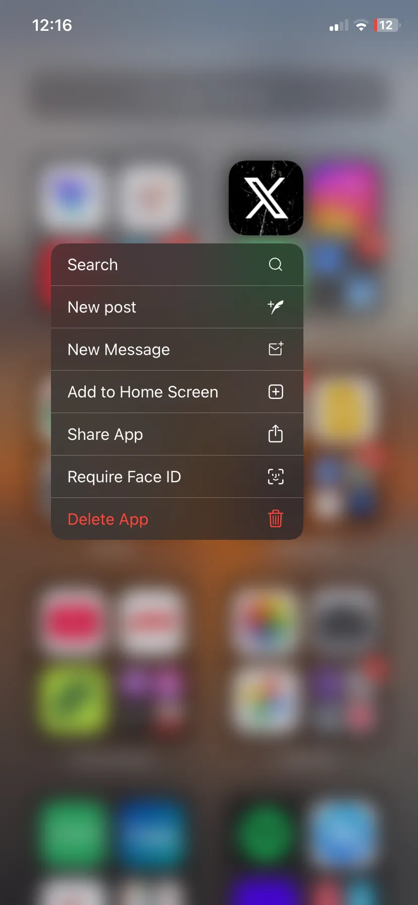 Tùy chọn nhanh của ứng dụng X (Twitter) trên iPhone