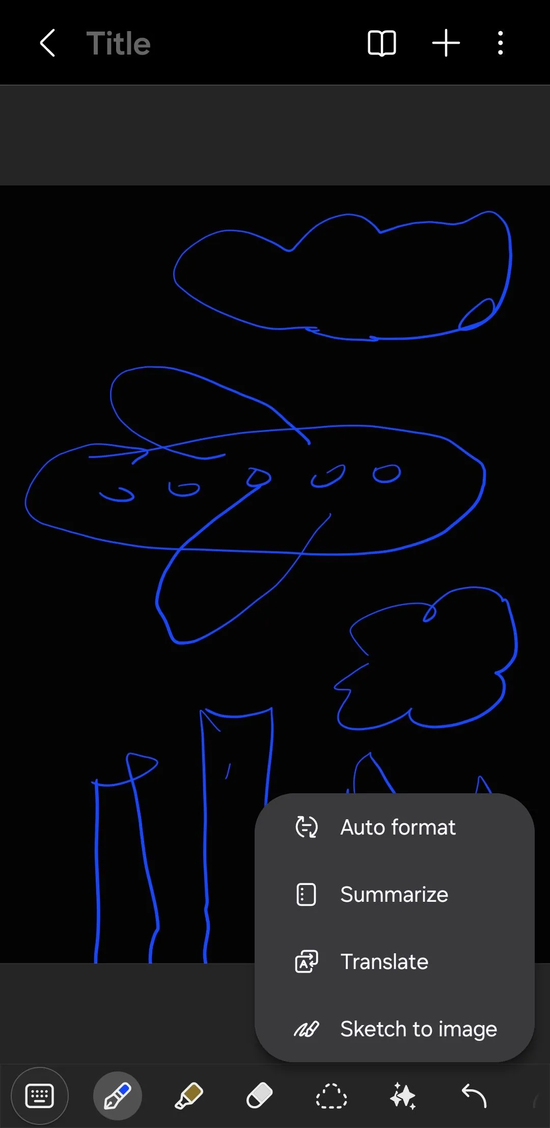 Tùy chọn Sketch to Image trong ứng dụng Samsung Notes giúp biến doodle thành hình ảnh nghệ thuật