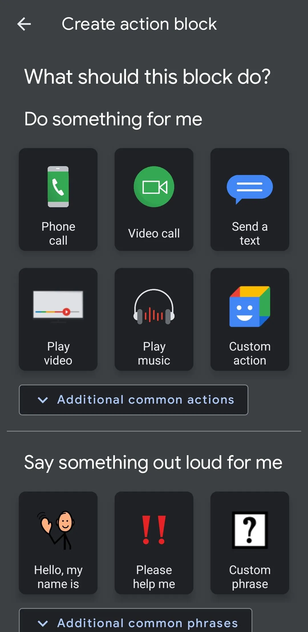 Ứng dụng Action Blocks trên điện thoại Android