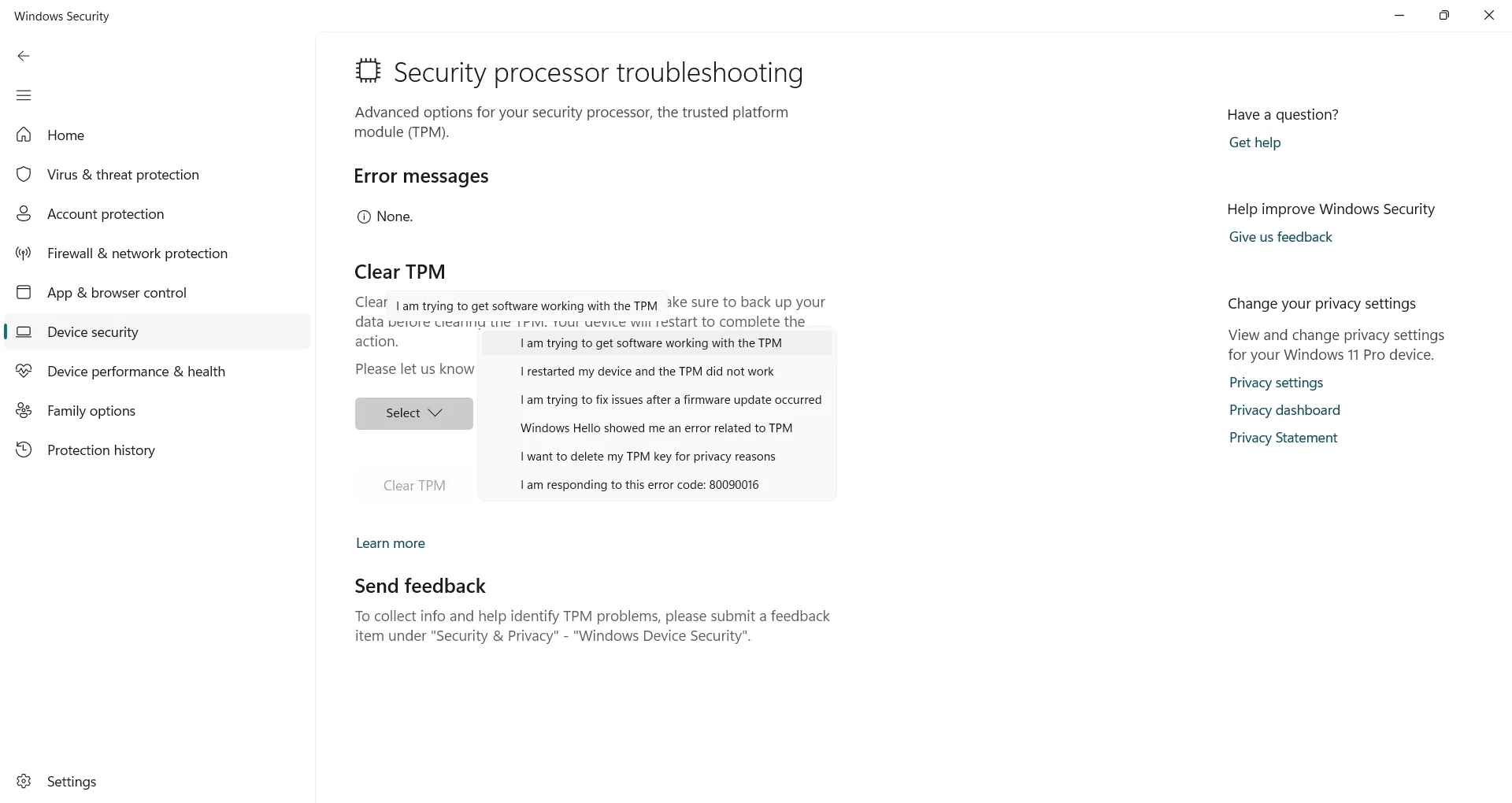 Xóa và đặt lại chip TPM (Trusted Platform Module) trên Windows 11