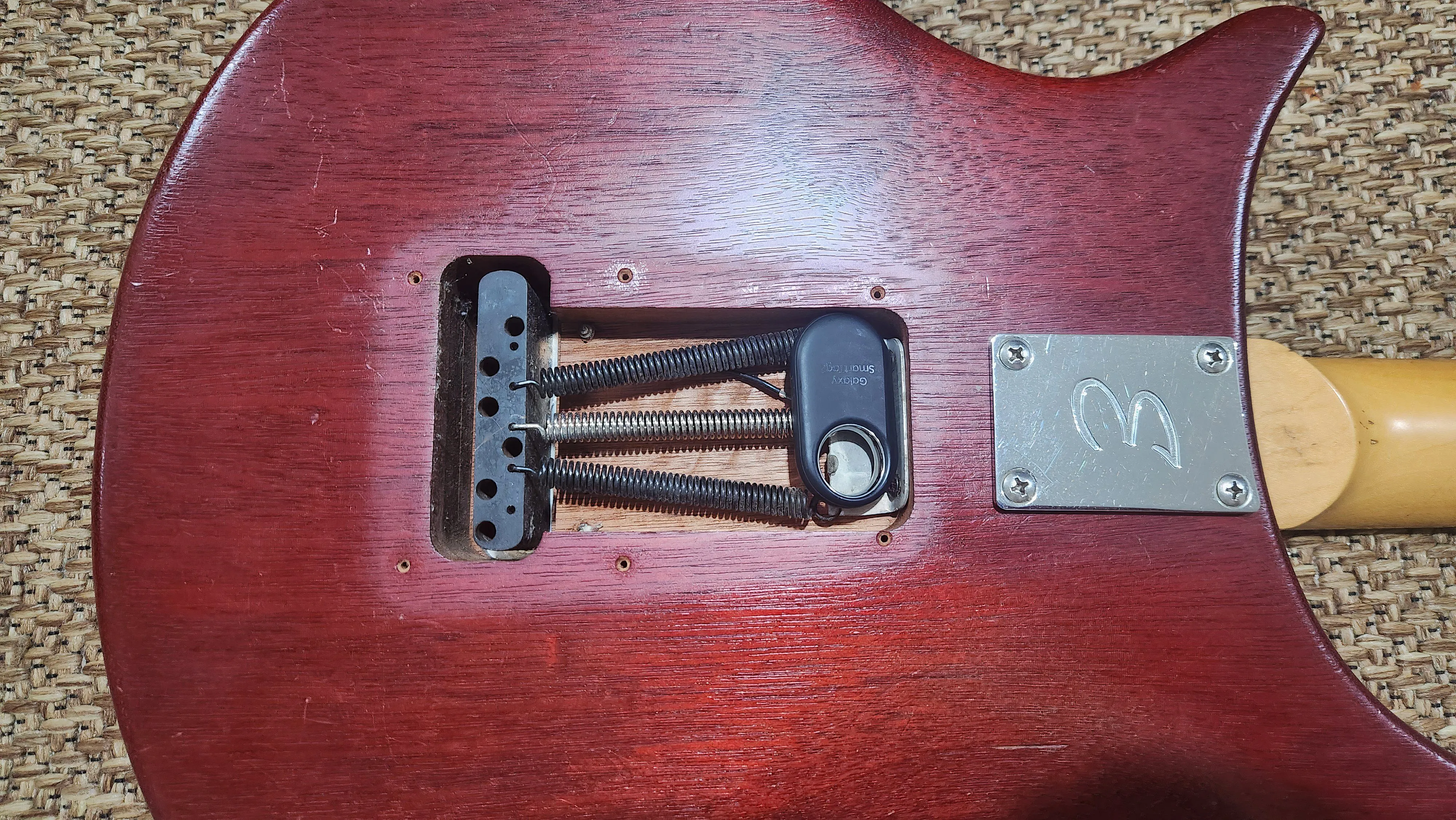 A tracker Inside a guitar cavity.