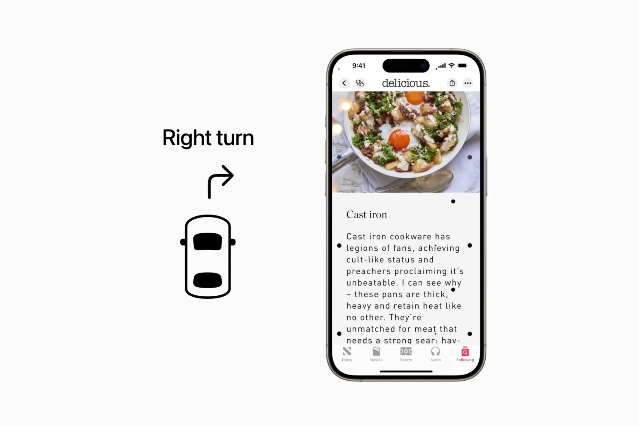 Ảnh minh họa iPhone đang sử dụng tính năng &quot;Vehicle Motion Cues&quot; (Gợi ý chuyển động xe) trong ứng dụng.