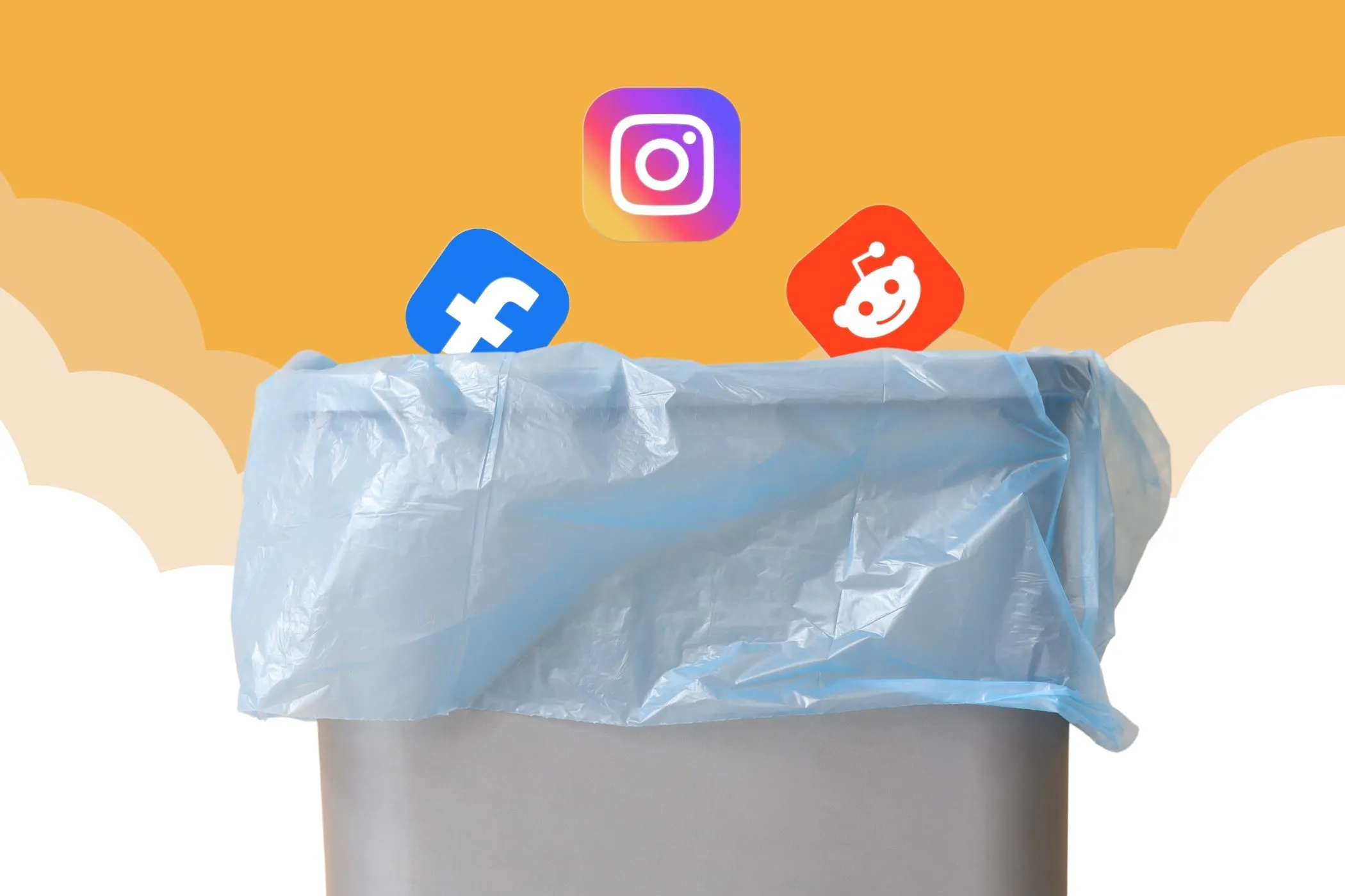 Biểu tượng mạng xã hội bị hạn chế bởi Steppin App để khuyến khích vận động