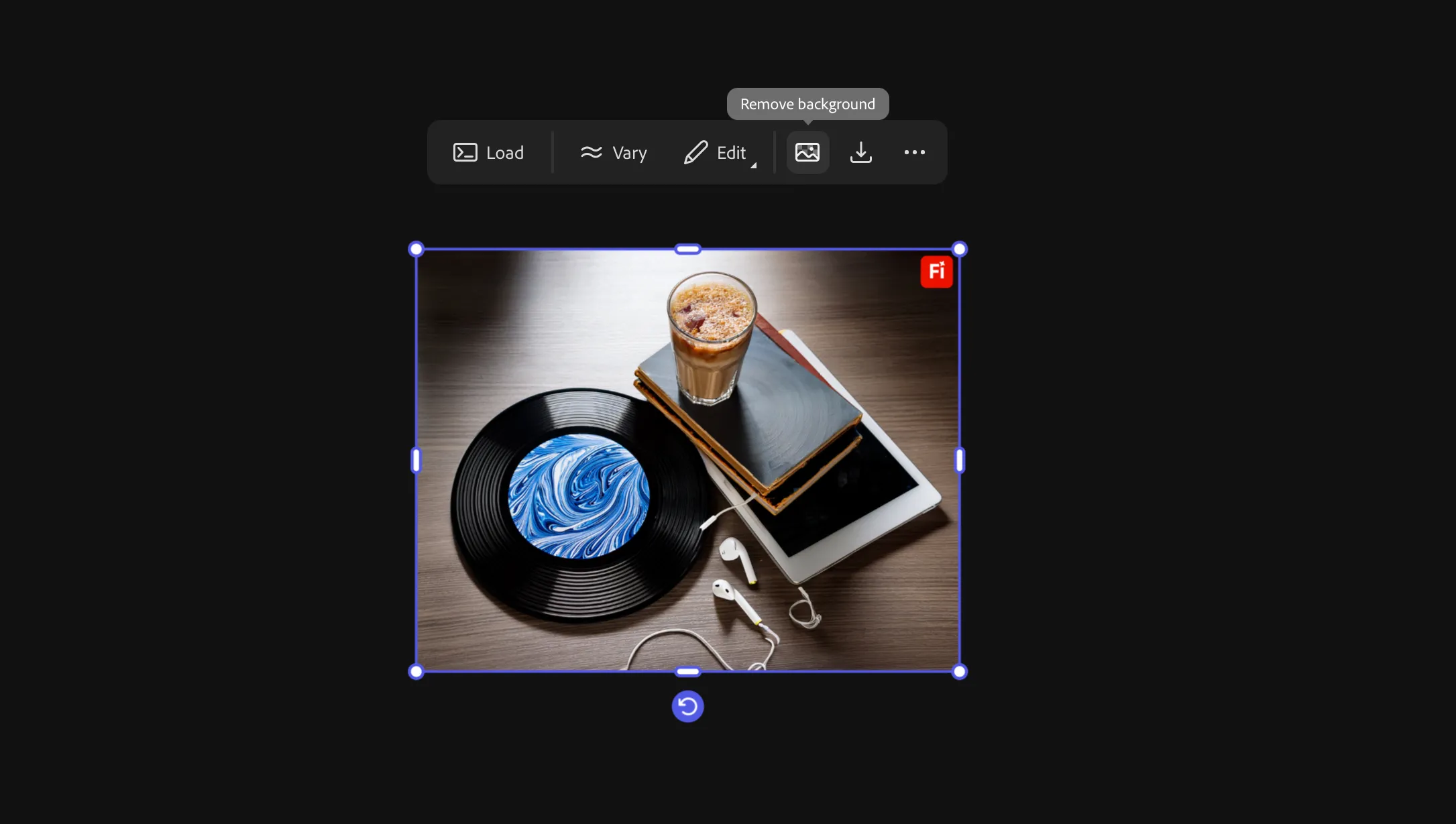 Biểu tượng &quot;Remove background&quot; trong Adobe Firefly Boards, cho phép xóa nền ảnh chỉ với một cú nhấp.