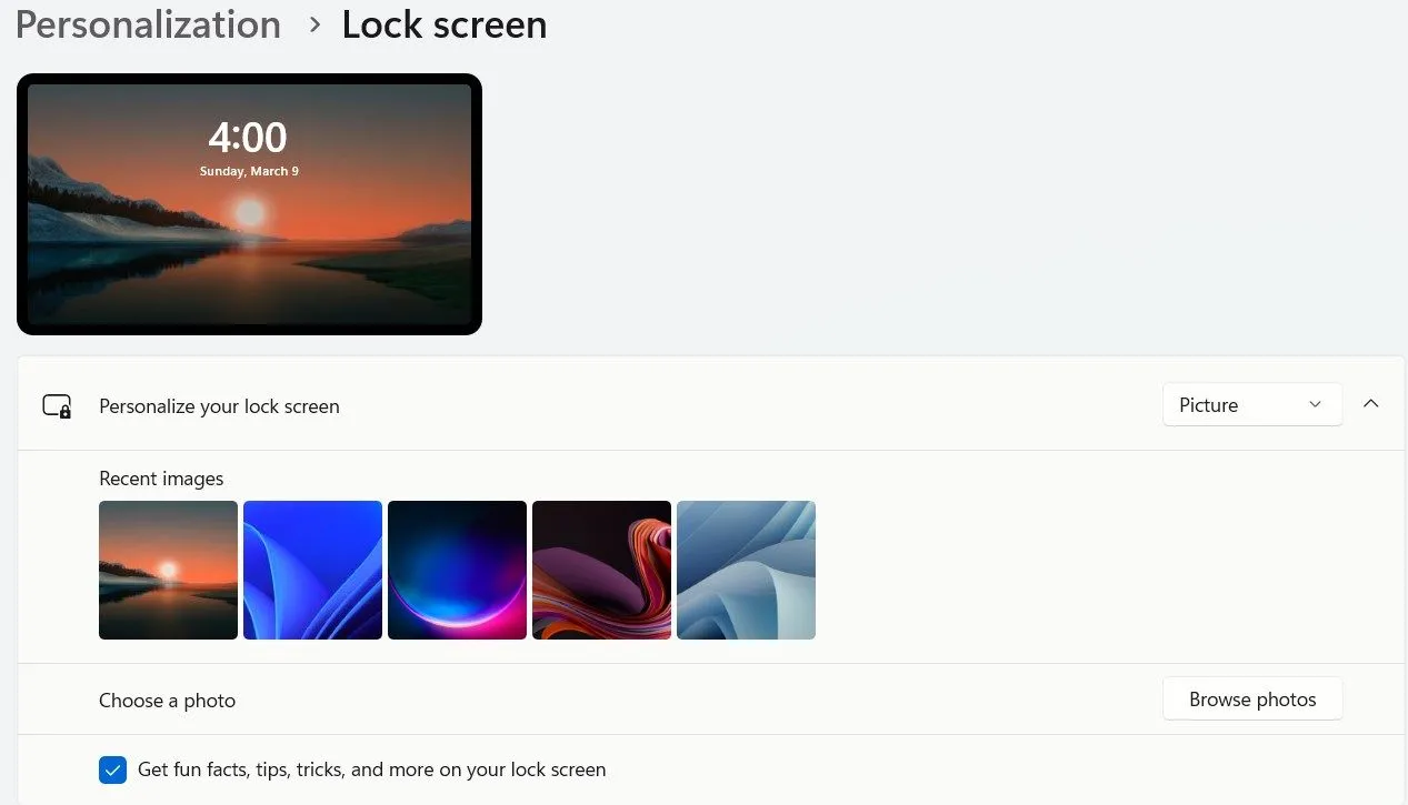 Cá nhân hóa màn hình khóa Windows 11 với hình nền yêu thích