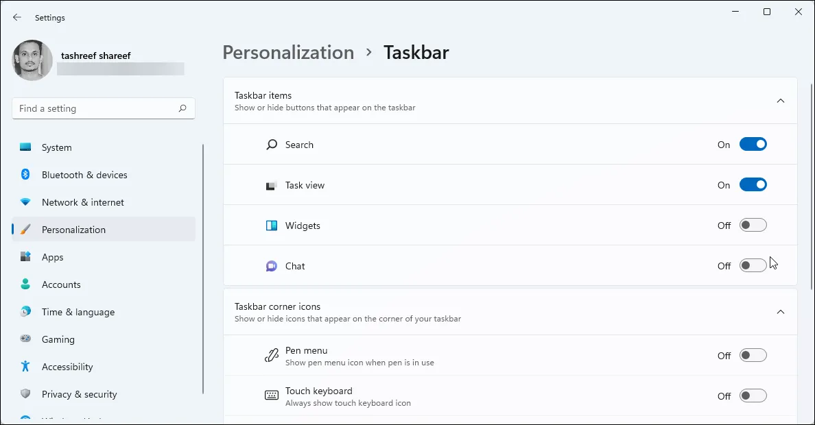 Cài đặt bật tắt Widget trên thanh Taskbar Windows 11