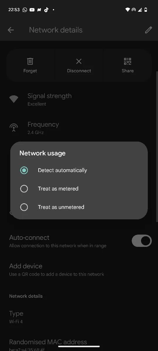 Cài đặt giới hạn sử dụng mạng cho thiết bị Android khi kết nối hotspot