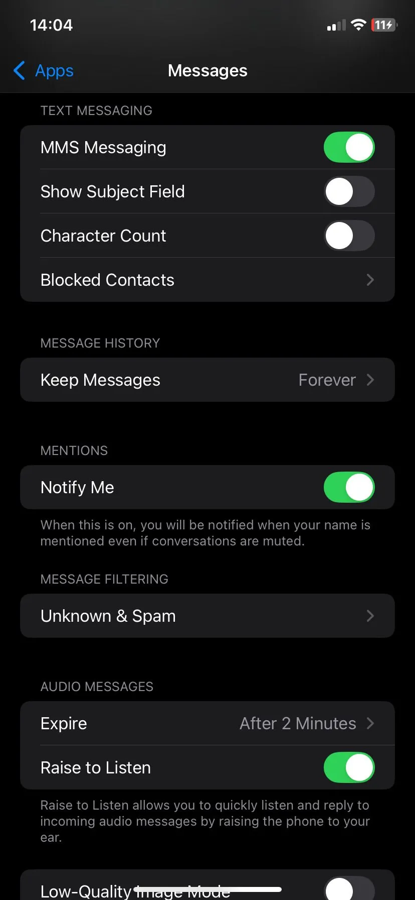 Cài đặt iMessage trên iPhone cho phép tùy chỉnh thời gian lưu tin nhắn