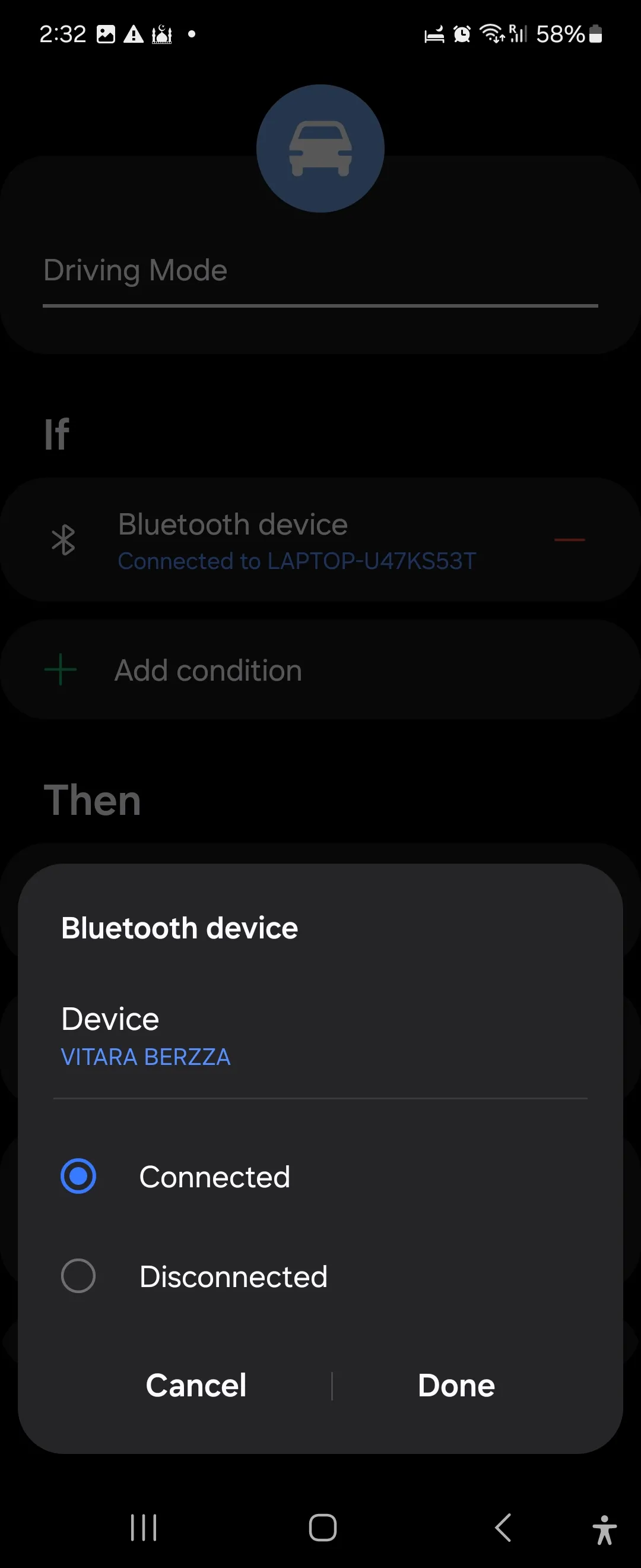 Cài đặt routine chế độ lái xe tự động bằng Bixby trên Samsung Galaxy Flip 6