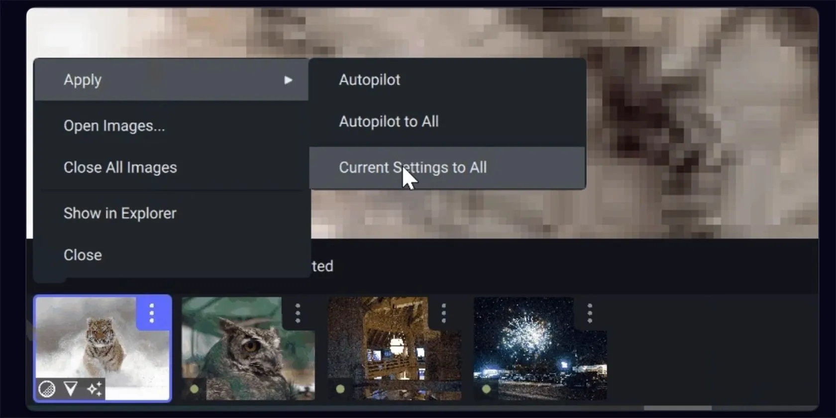 Cài đặt và giao diện tính năng Autopilot của Topaz Labs gợi ý chỉnh sửa ảnh thông minh