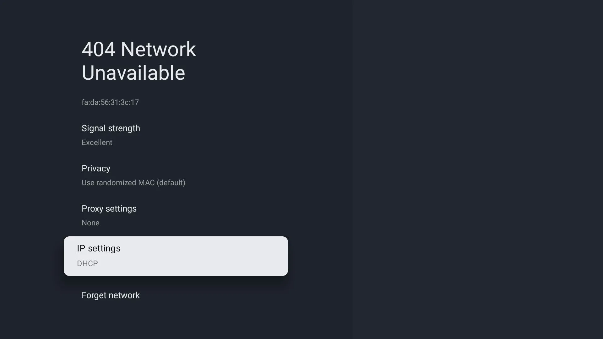 Cài đặt Wi-Fi cho mạng đang kết nối trên Google TV