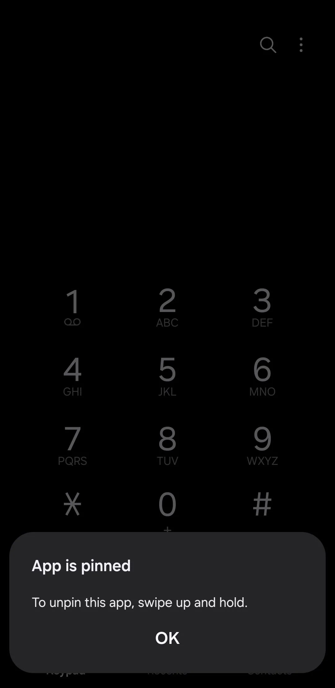 Cảnh báo ứng dụng đã ghim trên điện thoại Android