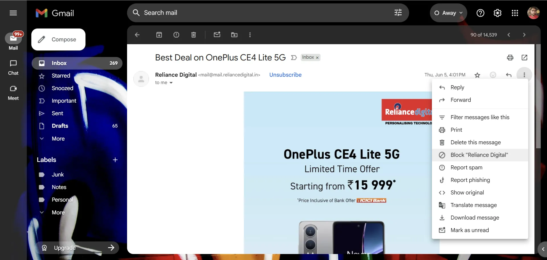 Chặn và báo cáo email nghi ngờ