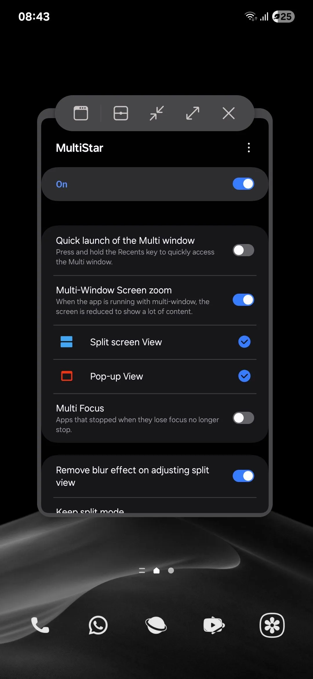 Chế độ cửa sổ bật lên (Pop-up View) của Samsung tối ưu hiển thị với MultiStar