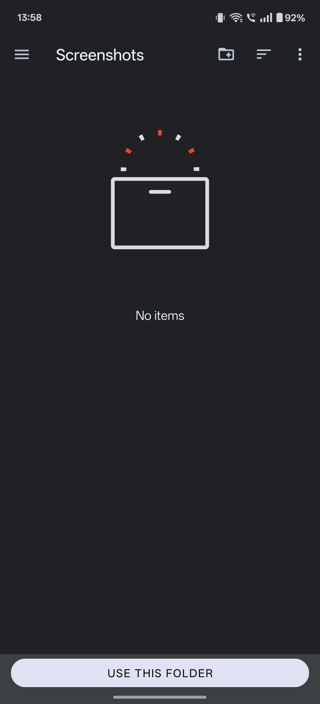 Chọn thư mục Screenshots để xóa tất cả ảnh chụp màn hình cho macro.