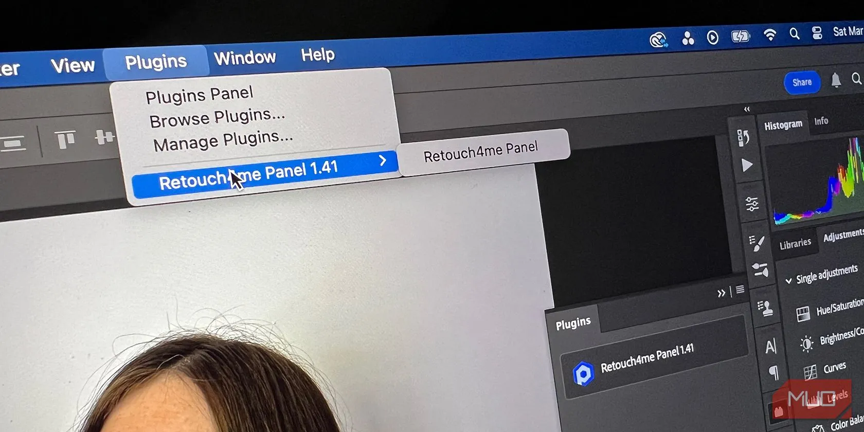 Giao diện bảng điều khiển plugin trong Photoshop cho phép mở rộng tính năng chỉnh sửa