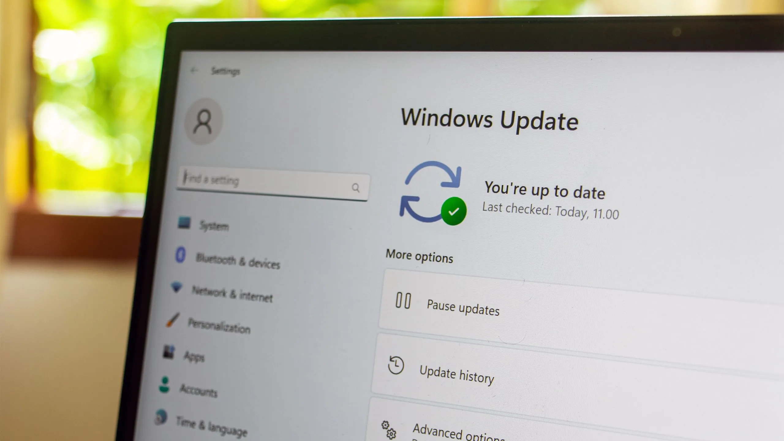 Giao diện Cài đặt Windows 11 hiển thị phần cập nhật hệ thống