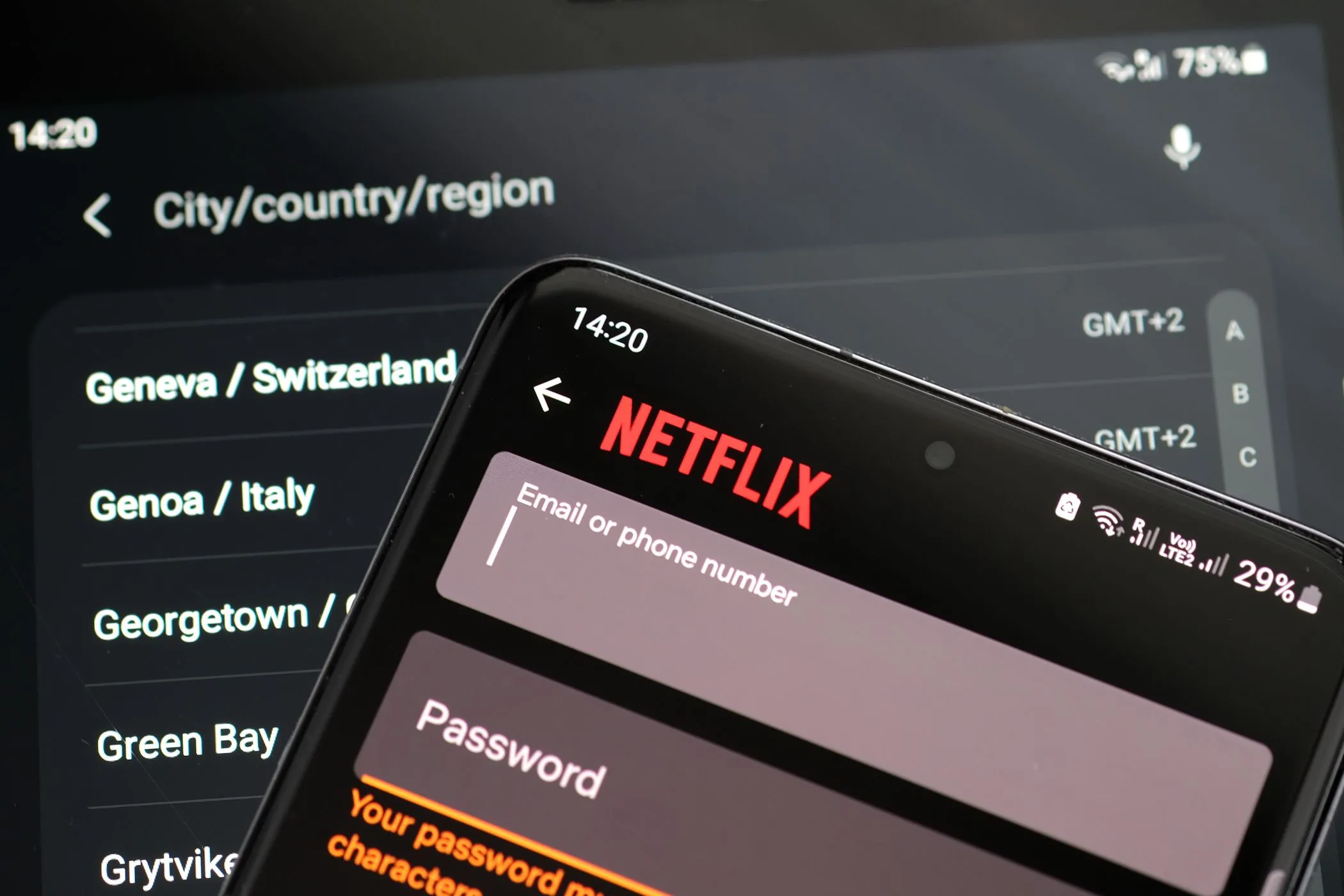 Giao diện đăng nhập của dịch vụ Netflix