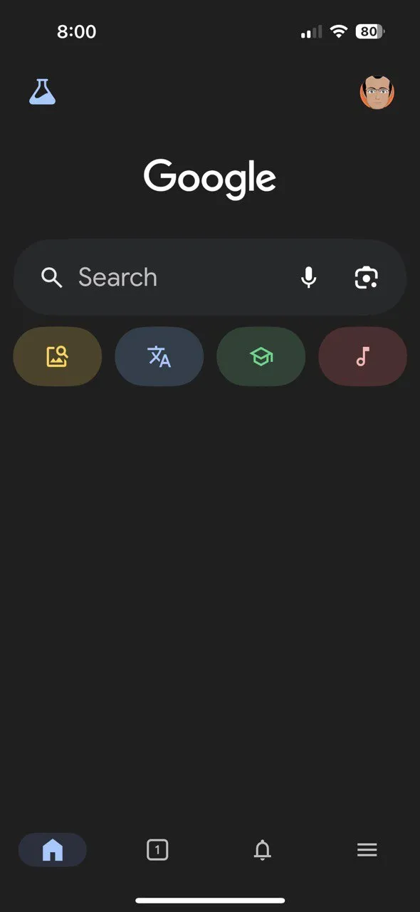 Giao diện Google Lens trong ứng dụng Google trên iPhone