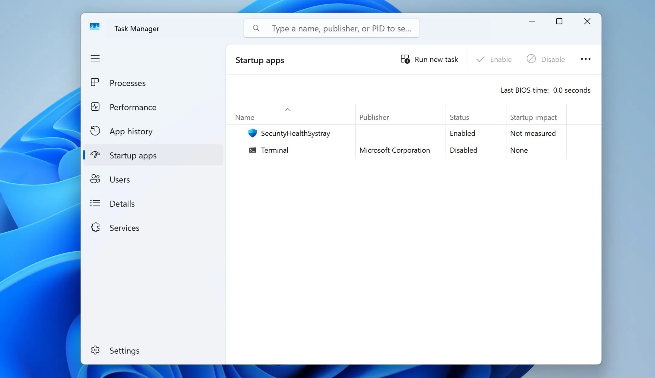 Giao diện quản lý ứng dụng khởi động (Startup apps) trên Windows 11, hiển thị danh sách các chương trình tự chạy khi máy tính khởi động, giúp người dùng kiểm soát và phát hiện phần mềm theo dõi.
