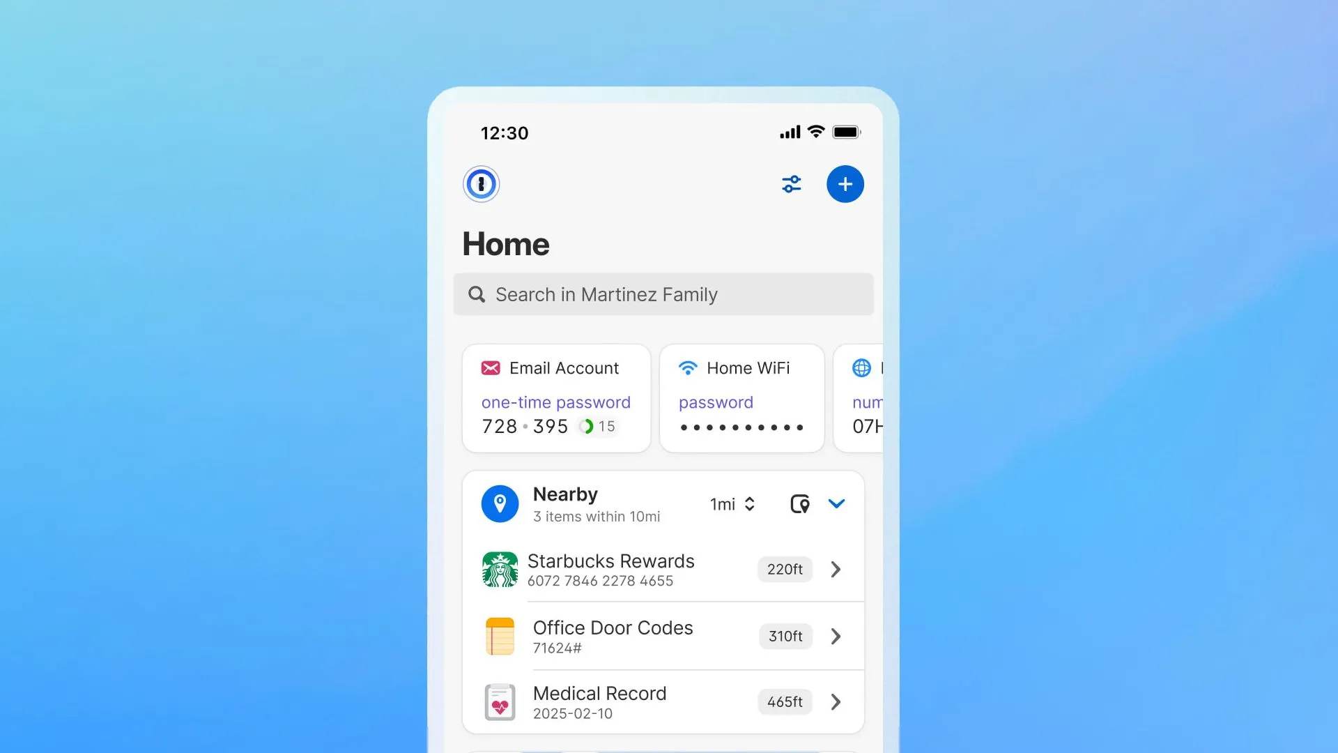 Giao diện ứng dụng 1Password, một trình quản lý mật khẩu phổ biến, minh họa cách người dùng tương tác với kho lưu trữ thông tin đăng nhập.