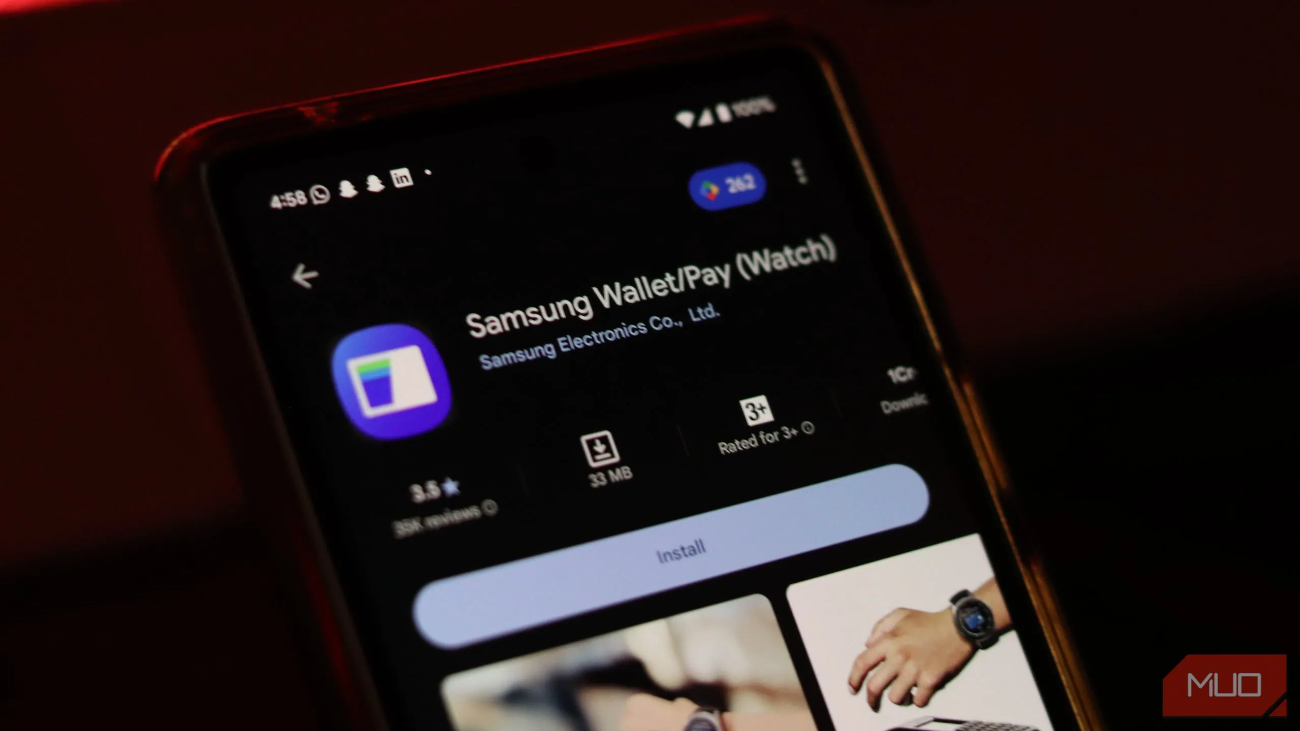 Giao diện ứng dụng Samsung Wallet trên điện thoại thông minh