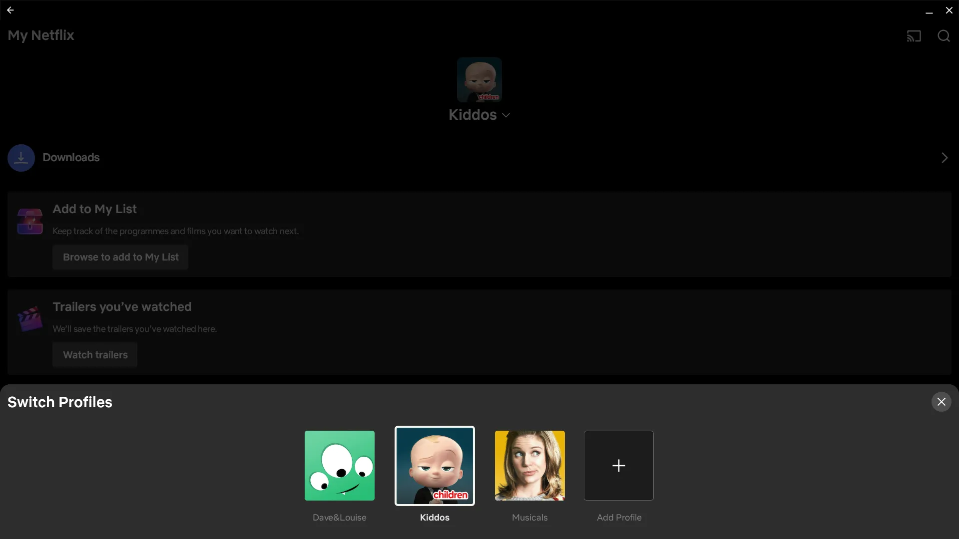 Hồ sơ riêng dành cho trẻ em trên Netflix với kiểm soát độ tuổi