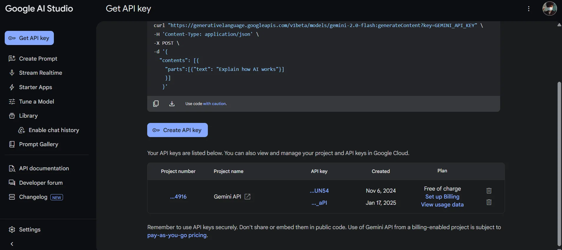 Hướng dẫn tạo khóa API miễn phí cho Gemini từ Google AI Studio, cần thiết để tích hợp Gemini vào Logseq qua plugin AssistSeq.