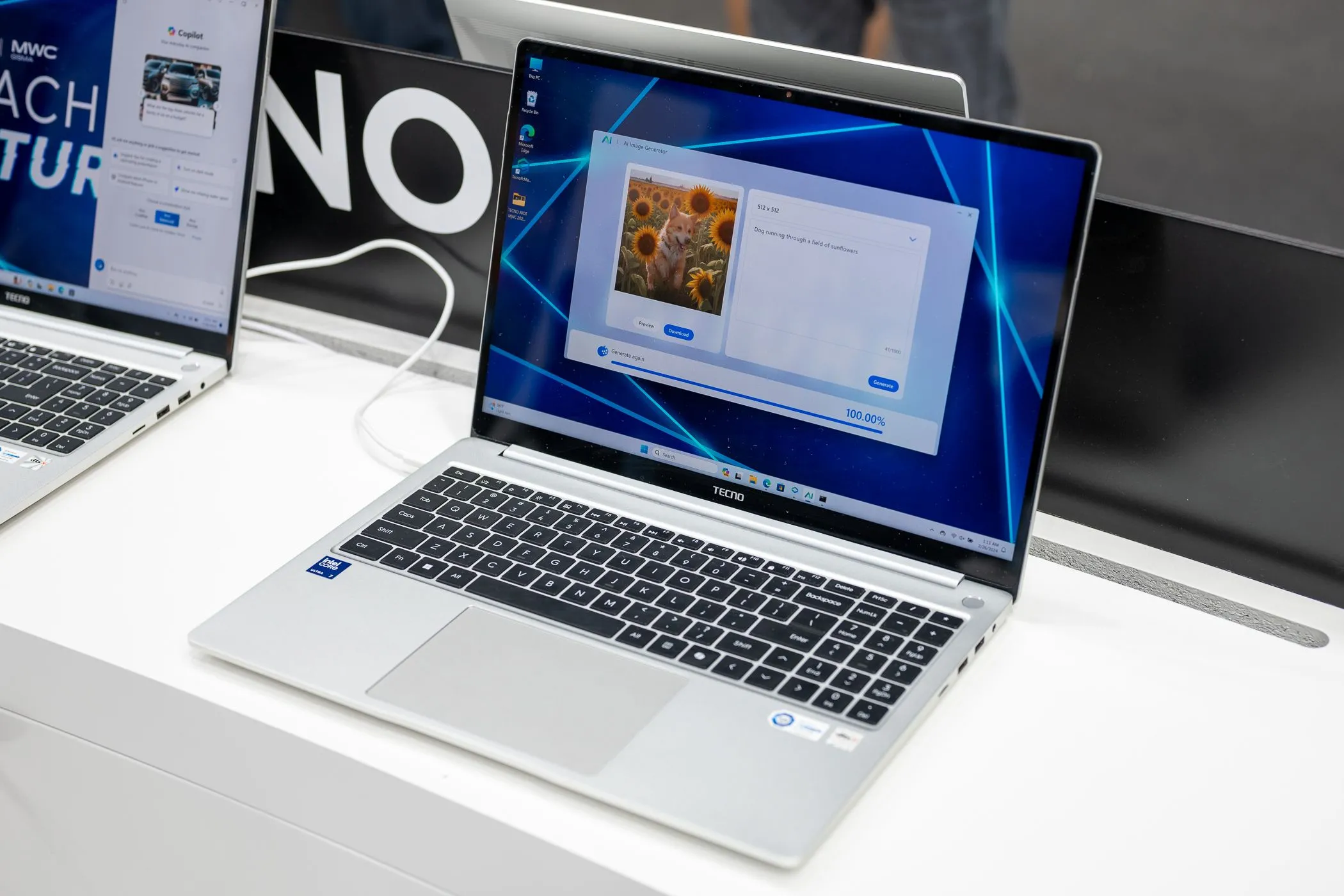 Laptop Tecno Megabook T16 Pro trưng bày tại MWC 2024