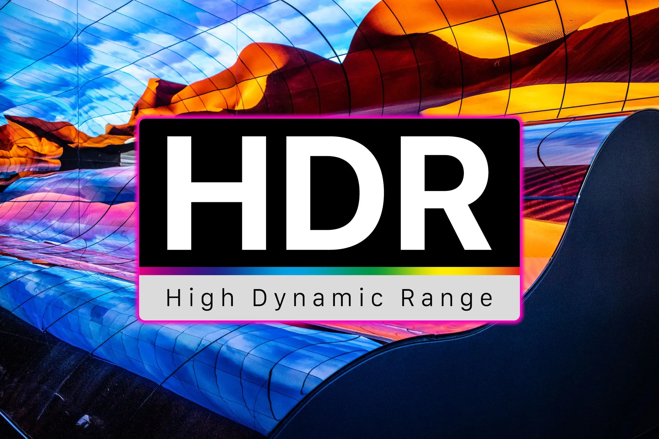 Logo High Dynamic Range trên màn hình trưng bày công nghệ tại triển lãm IFA