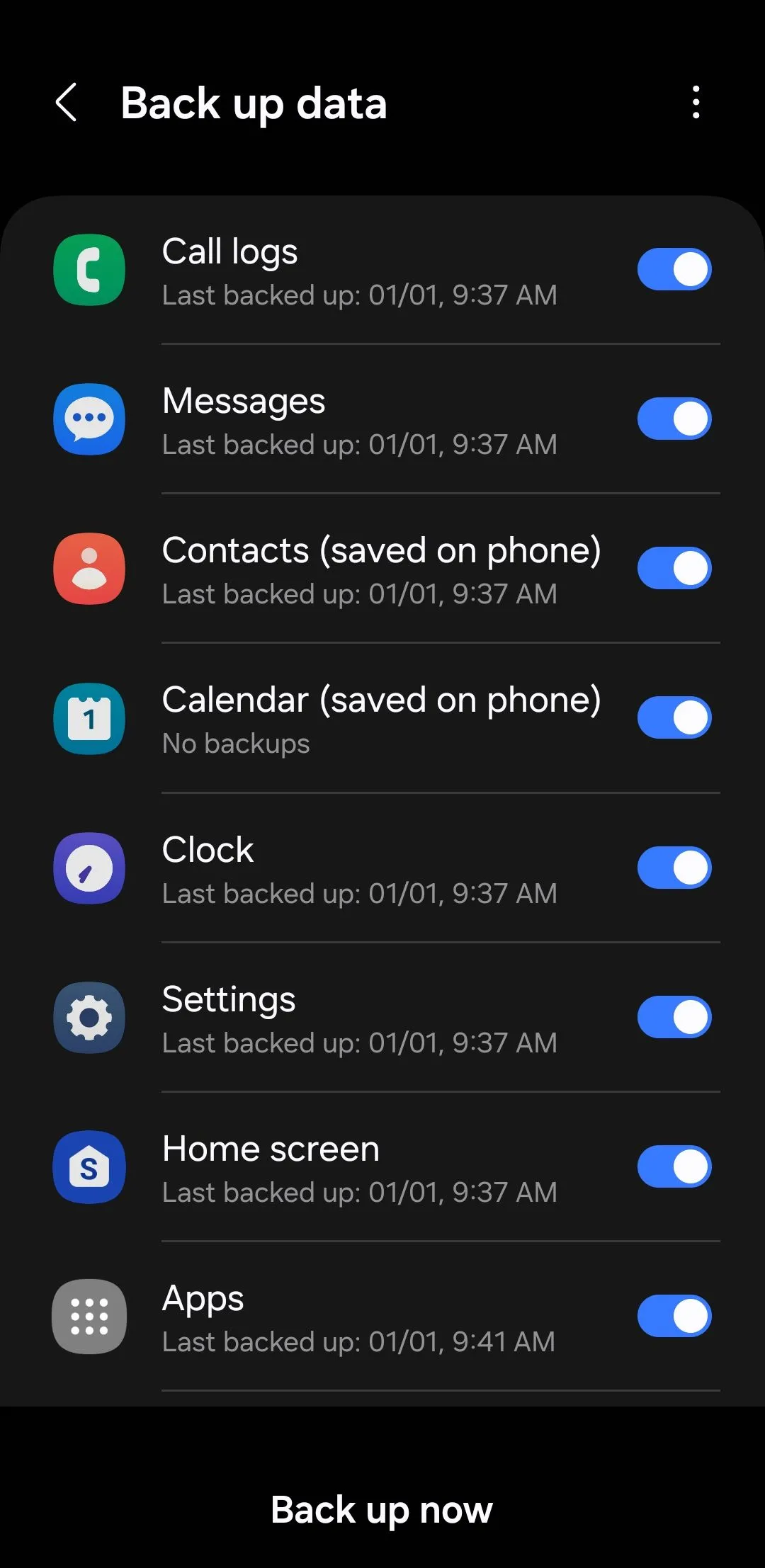 Màn hình cài đặt sao lưu dữ liệu trên điện thoại Android, hiển thị tùy chọn sao lưu lên Google Drive hoặc dịch vụ đám mây khác.