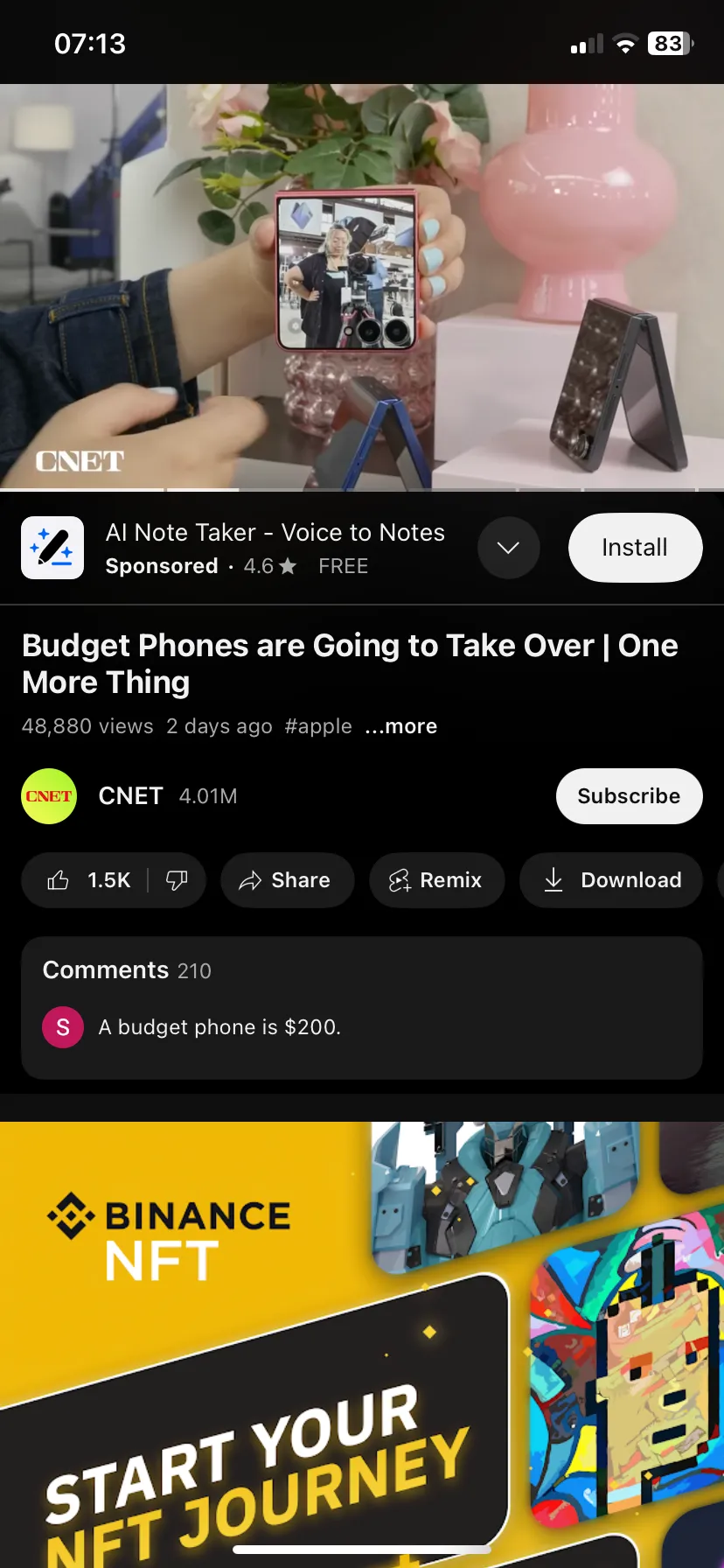 Màn hình máy tính hiển thị video YouTube kèm hai vị trí quảng cáo xâm lấn
