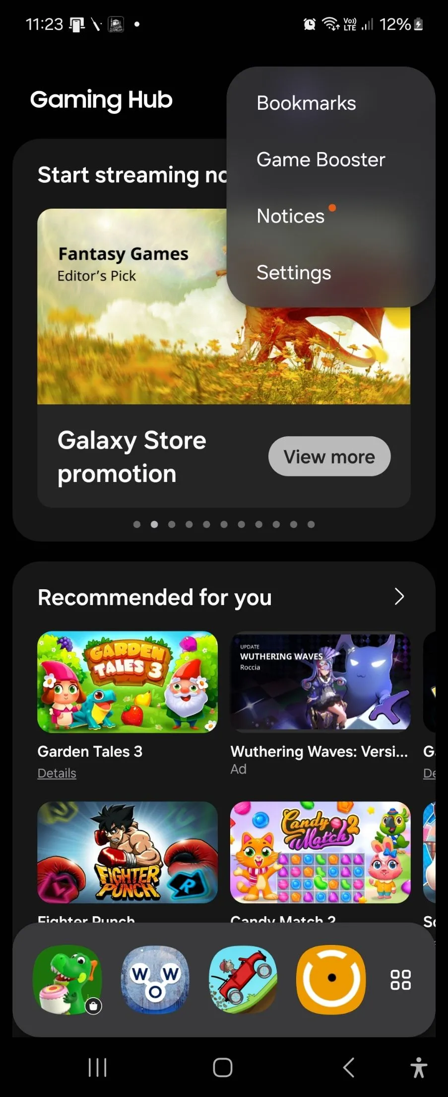 menu Game Booster trên Samsung Galaxy Z Flip 6, hiển thị tùy chọn Tạm dừng sạc USB PD