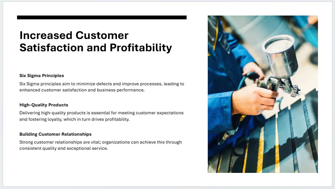 Một trang chiếu mẫu được Copilot thiết kế tự động trong PowerPoint.